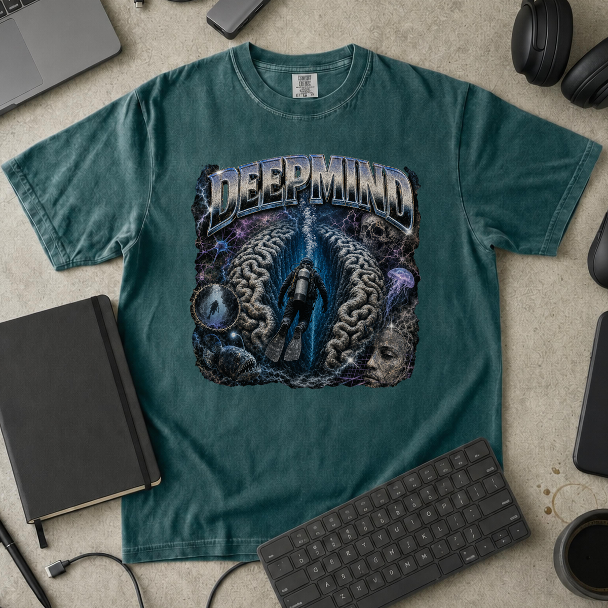 Nerd Collection Artwork 027 Premium Shirt - Blue Spruce mockup