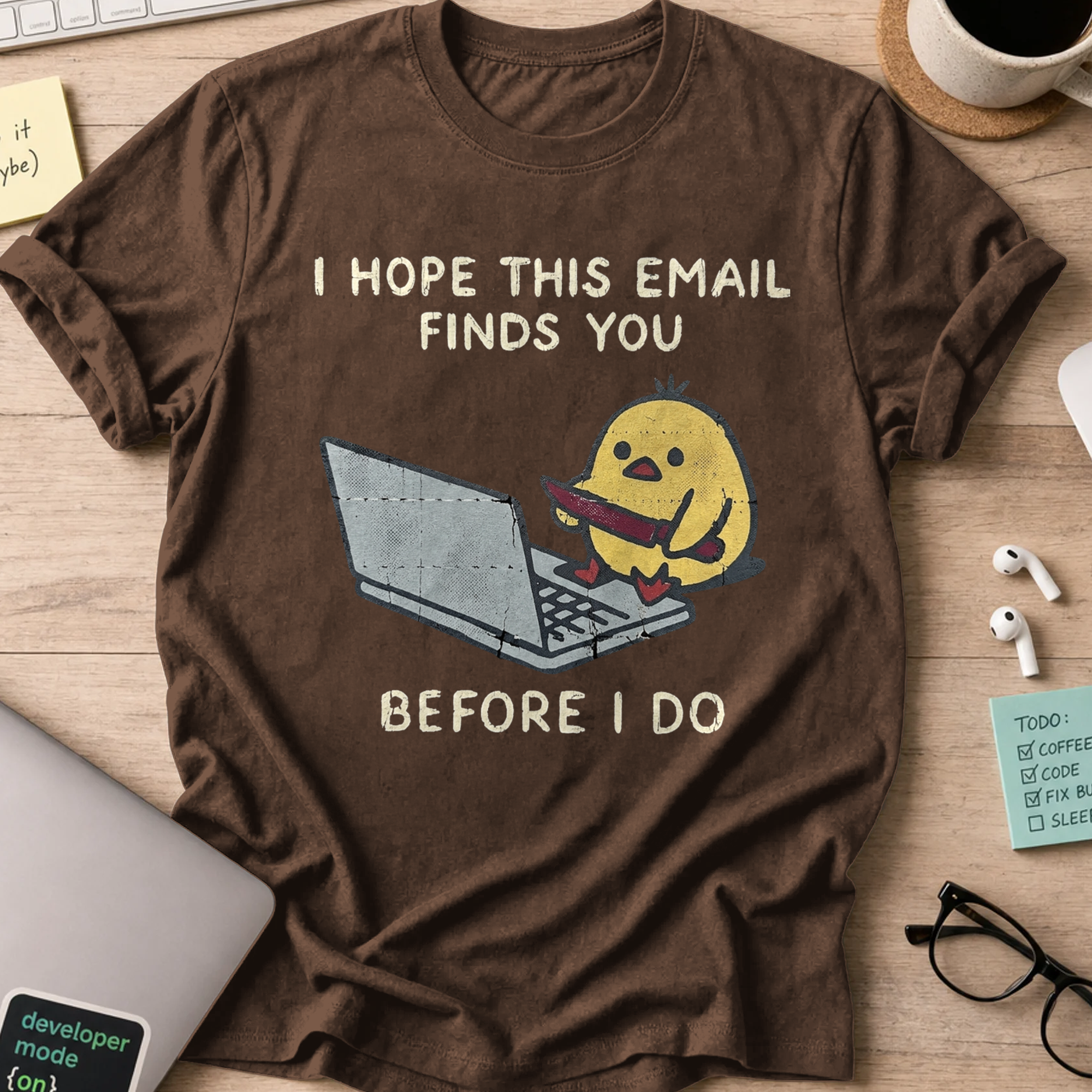 I Hope This Email Finds You Before I Do Shirt - Dark Chocolate