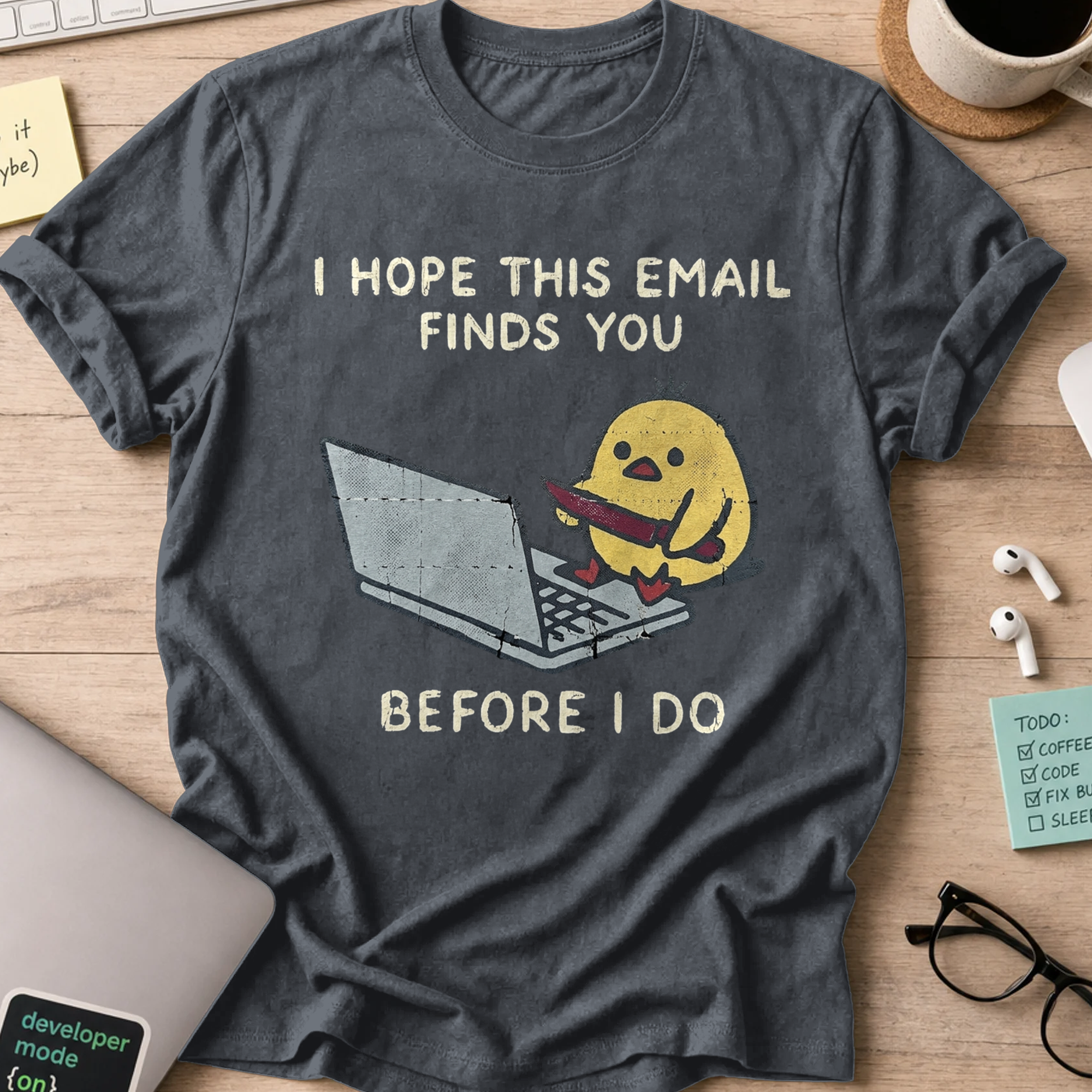 I Hope This Email Finds You Before I Do Shirt - Dark Heather