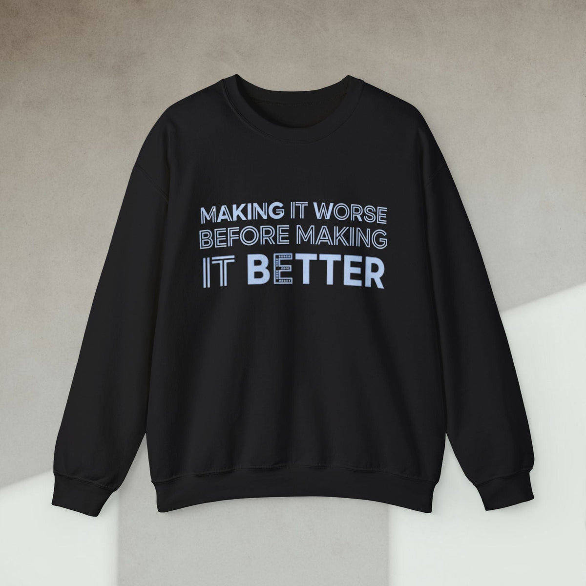 Code Culture making it worse before making it better sweatshirt funny programmer Sweatshirt in S — Code Culture developer clothing