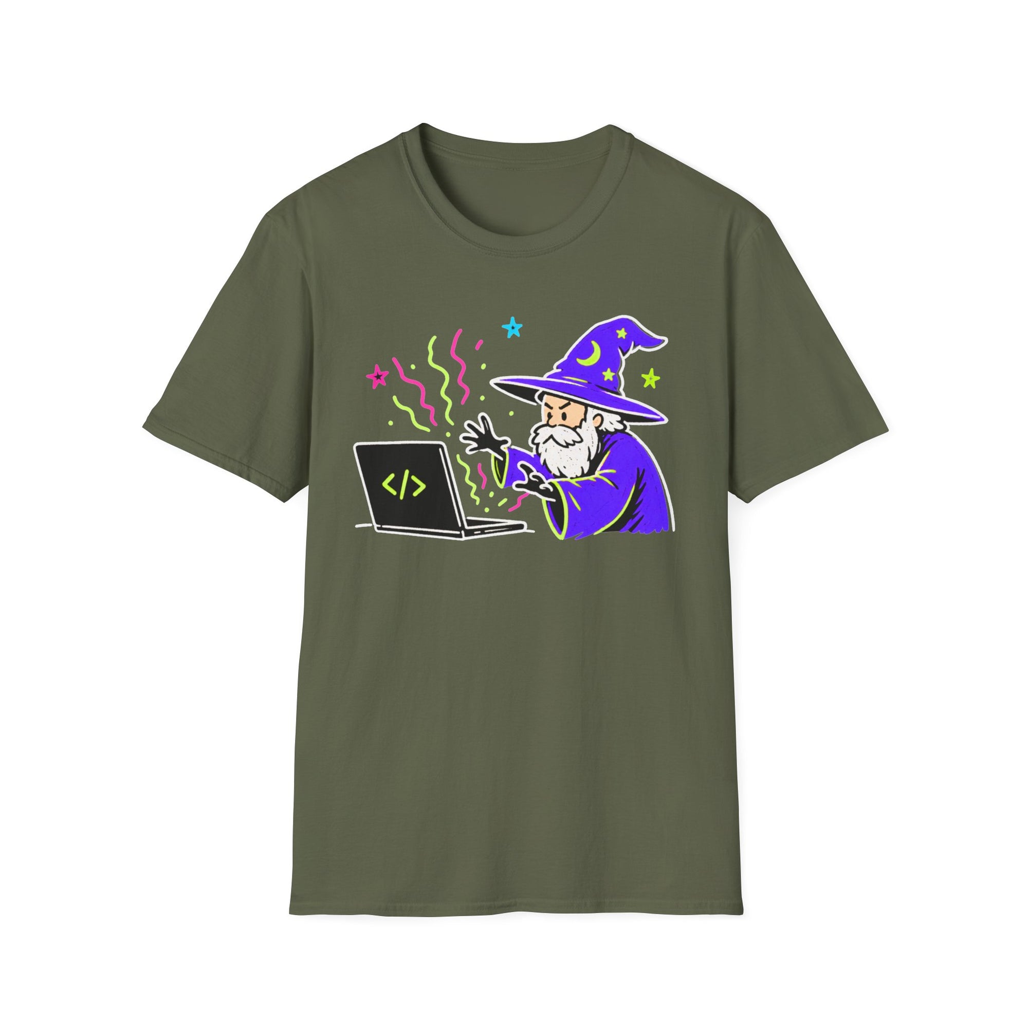 Wizard Coder Cartoon Shirt