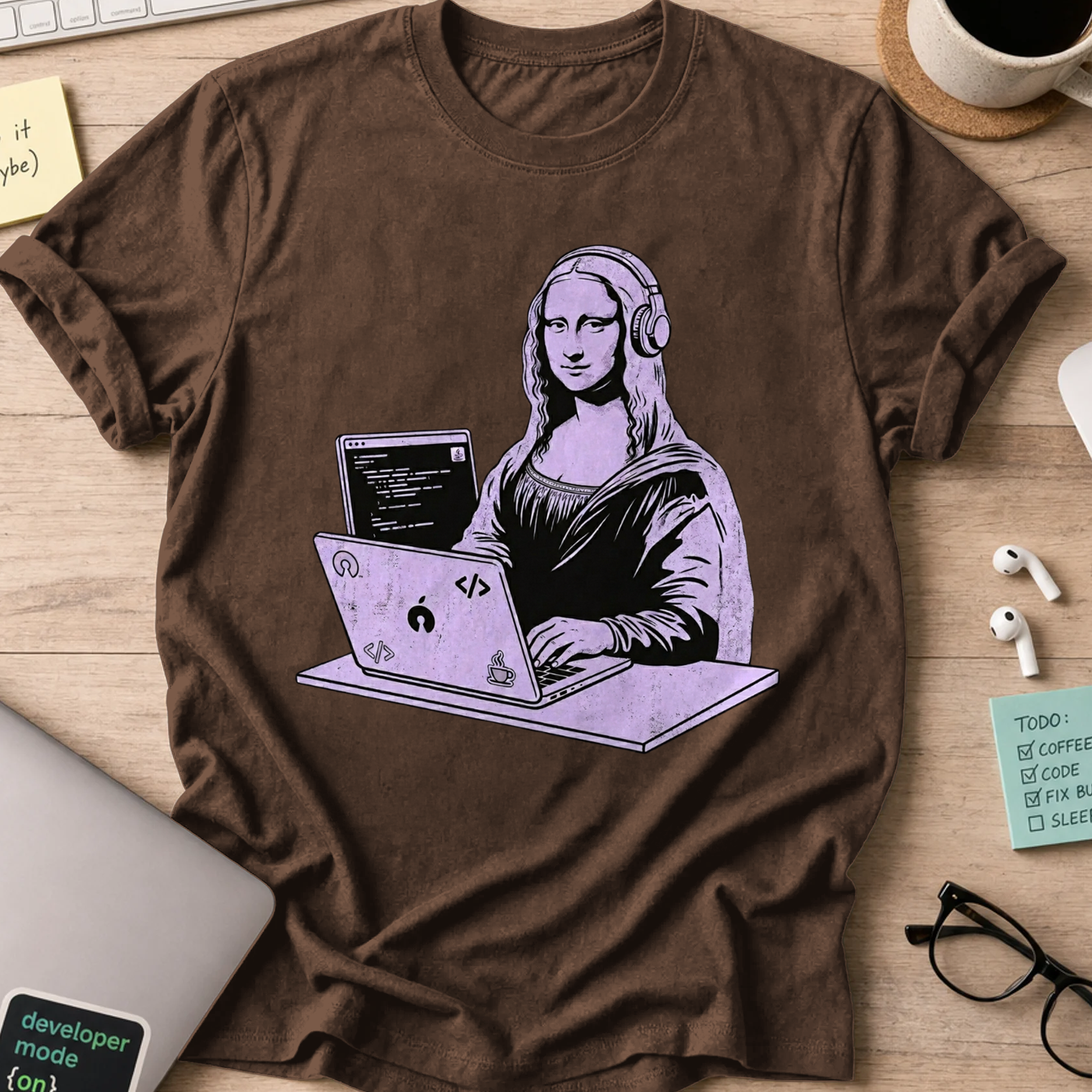 Mona Lisa Developer Shirt - Dark Chocolate