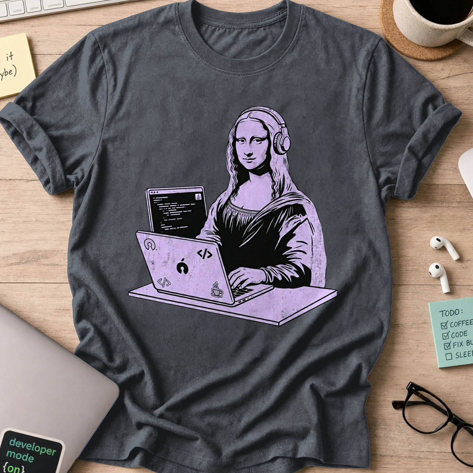 Mona Lisa Developer Shirt - Dark Heather