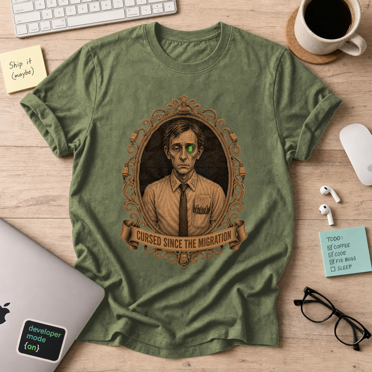 Cursed Since the Migration Shirt — Military Green