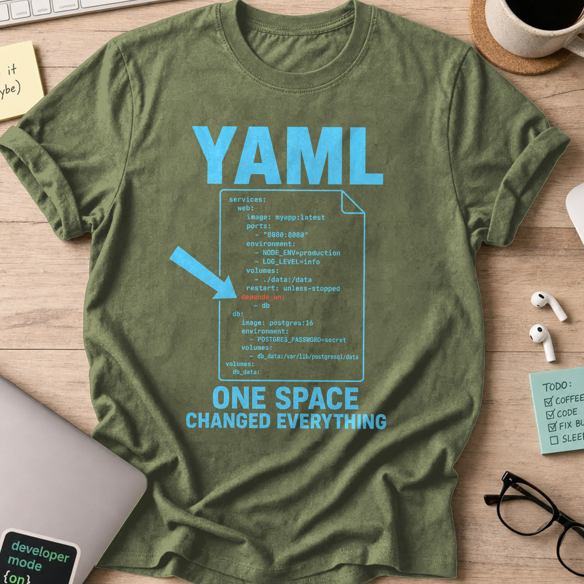 One Space Changed Everything Shirt — Military Green