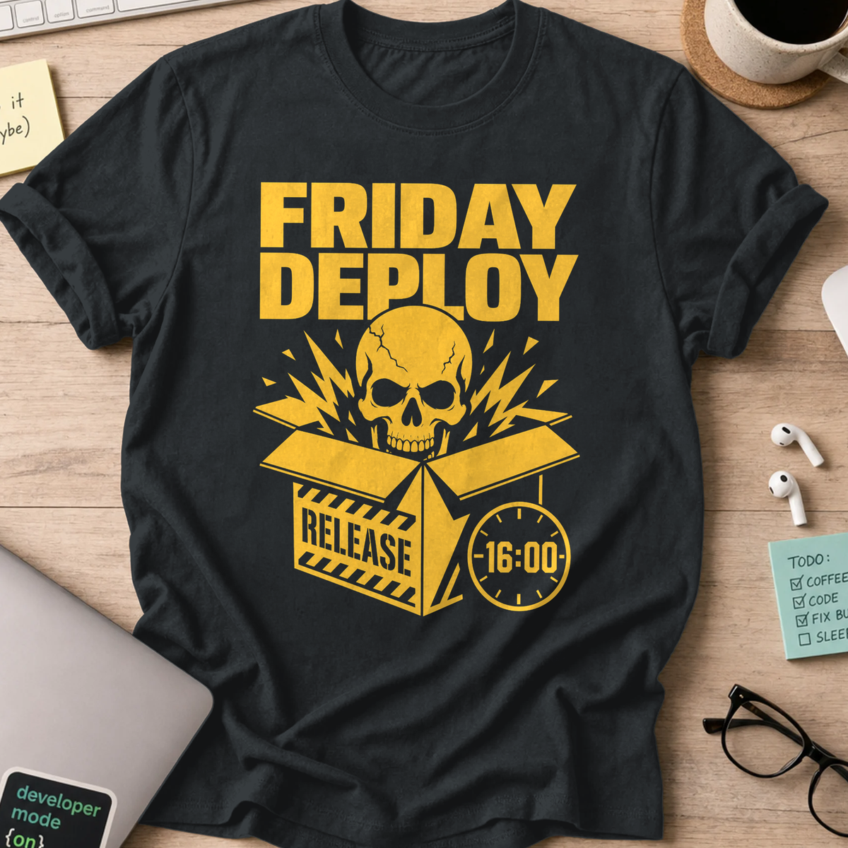 Friday Deploy Release Shirt — Black