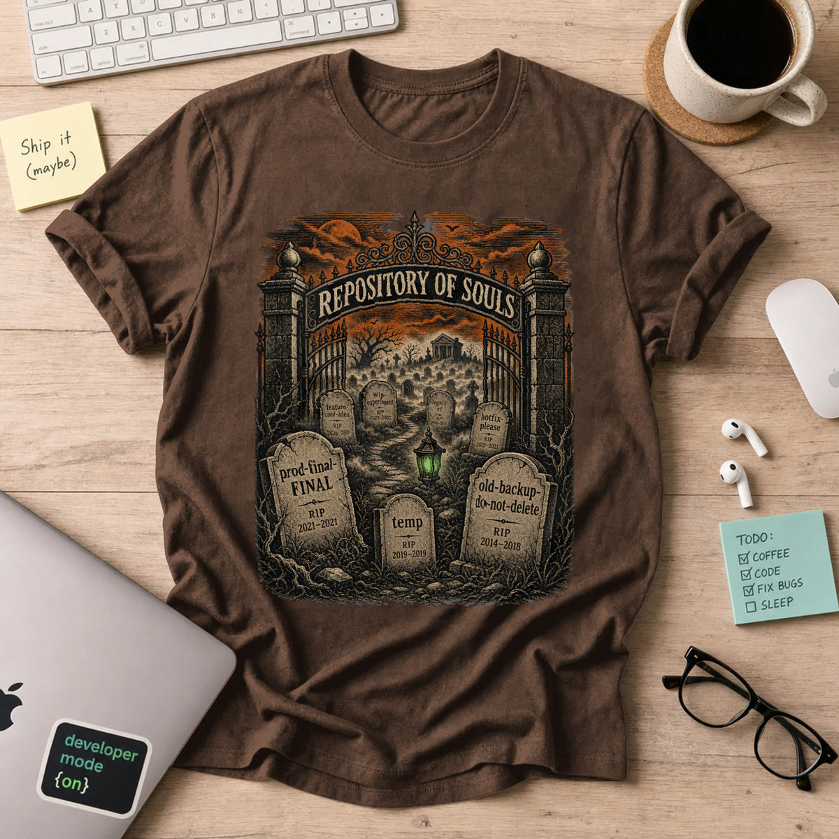 Repository of Souls Shirt — Dark Chocolate