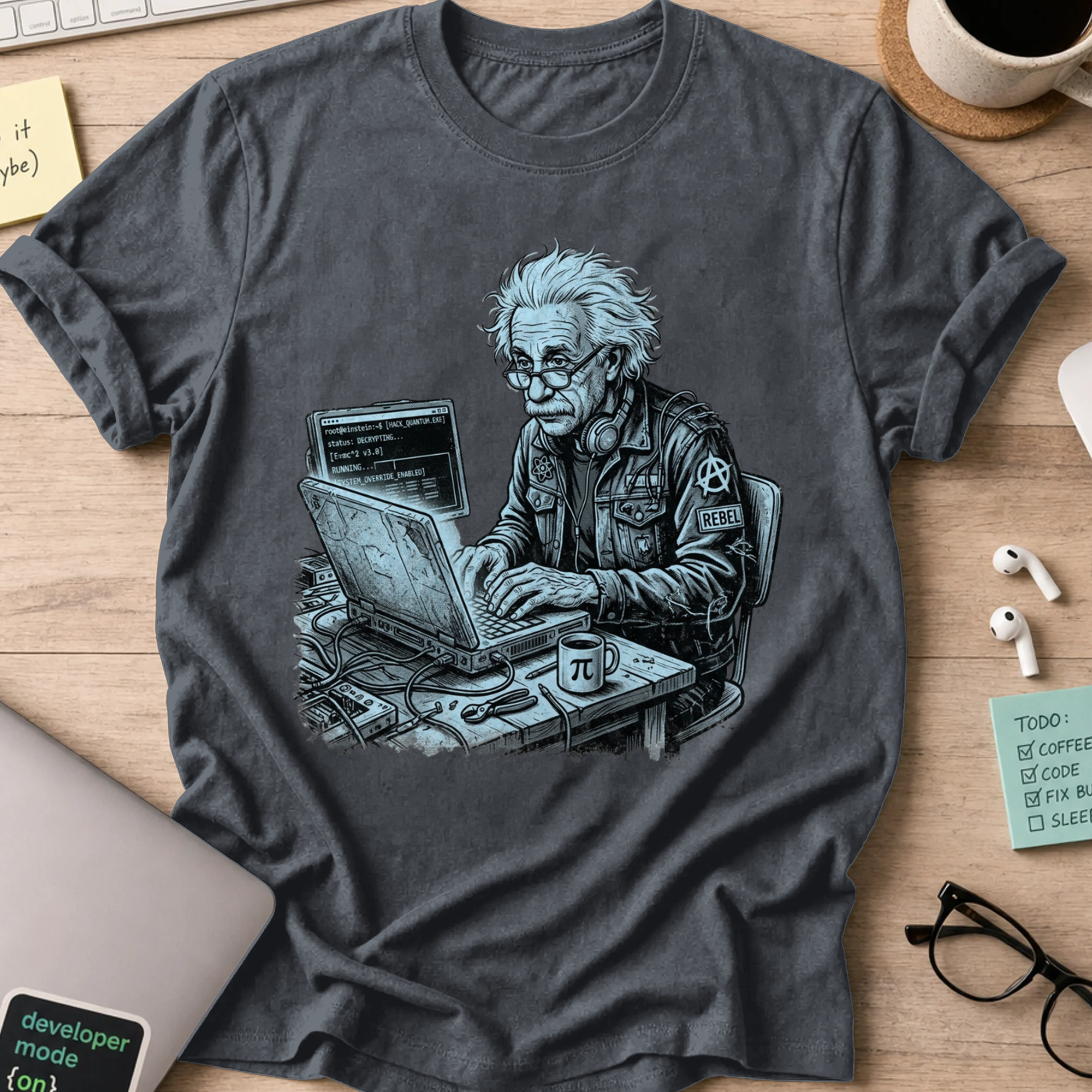 Mad Scientist Coder Shirt - Dark Heather