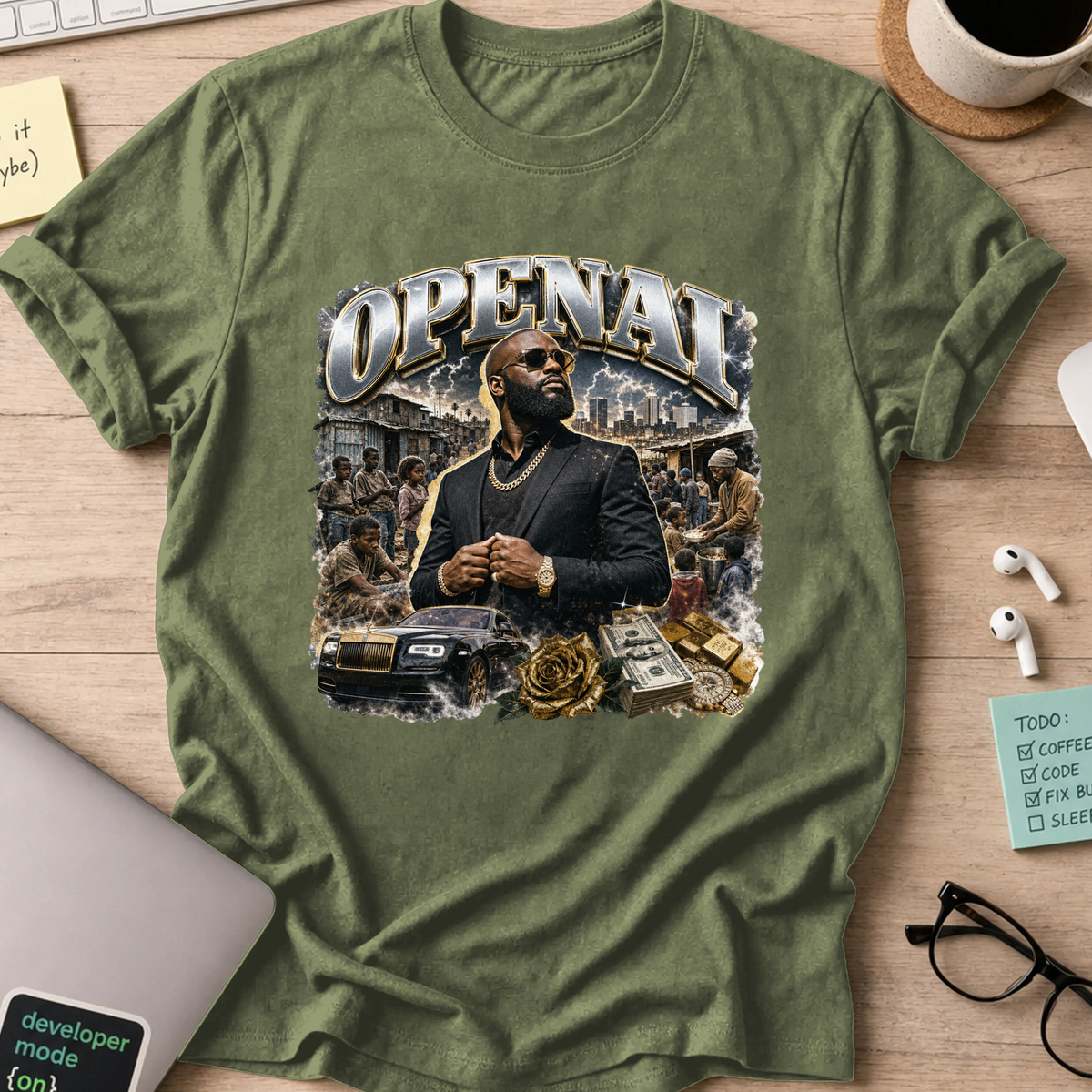 Nerd Collection Artwork 029 Shirt - Military Green mockup