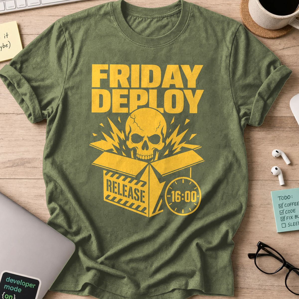 Friday Deploy Release Shirt — Military Green