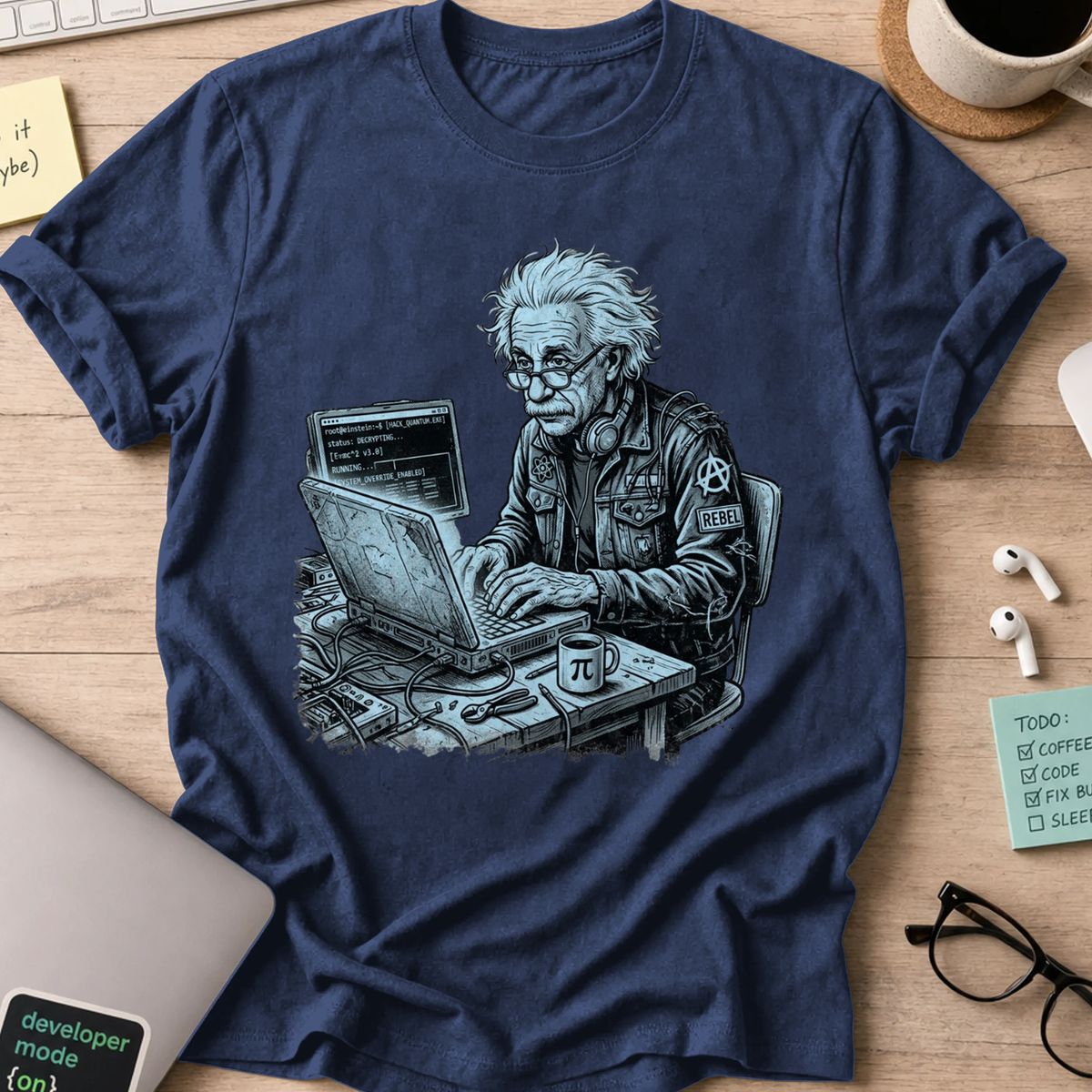 Mad Scientist Coder Shirt - Navy
