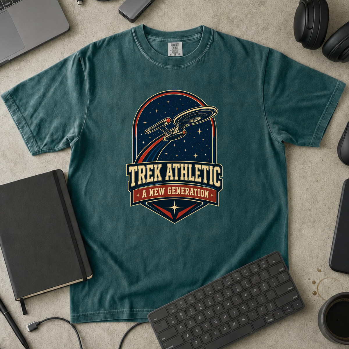 Nerd Collection Artwork 002 Premium Shirt - Blue Spruce mockup