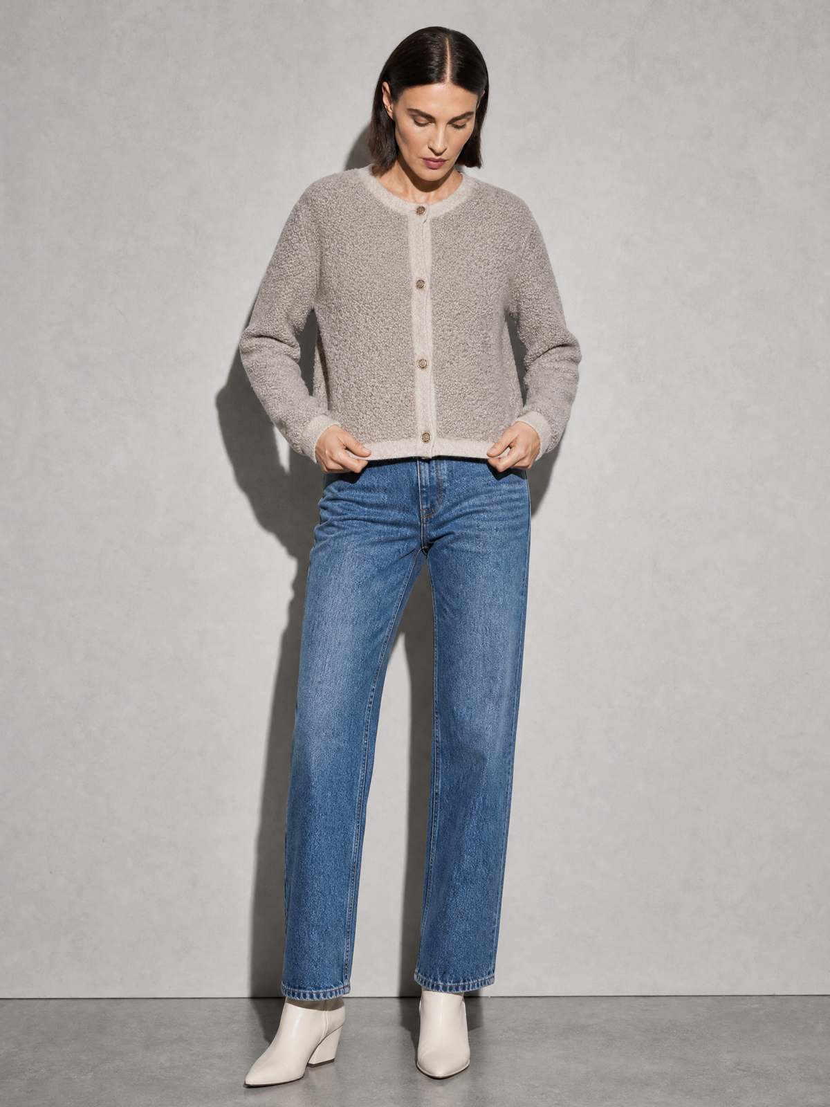 Women's Cardigan Textured Button Front