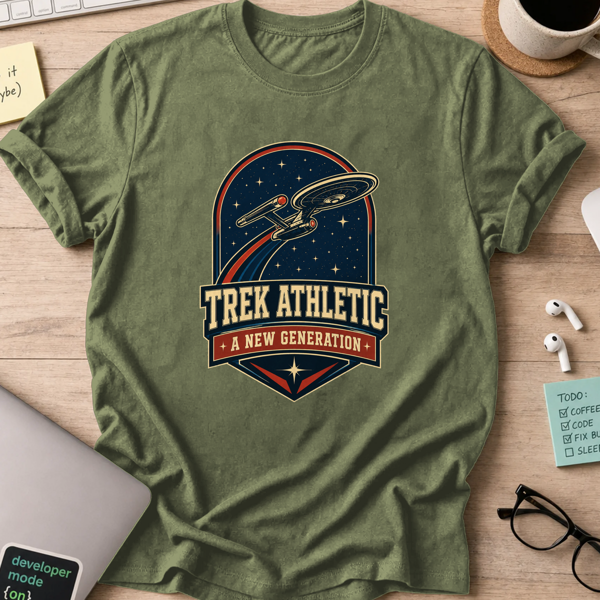 Nerd Collection Artwork 002 Shirt - Military Green mockup