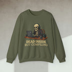 Code Culture dead inside but compiling sweatshirt funny programmer Sweatshirt in S — Code Culture developer clothing