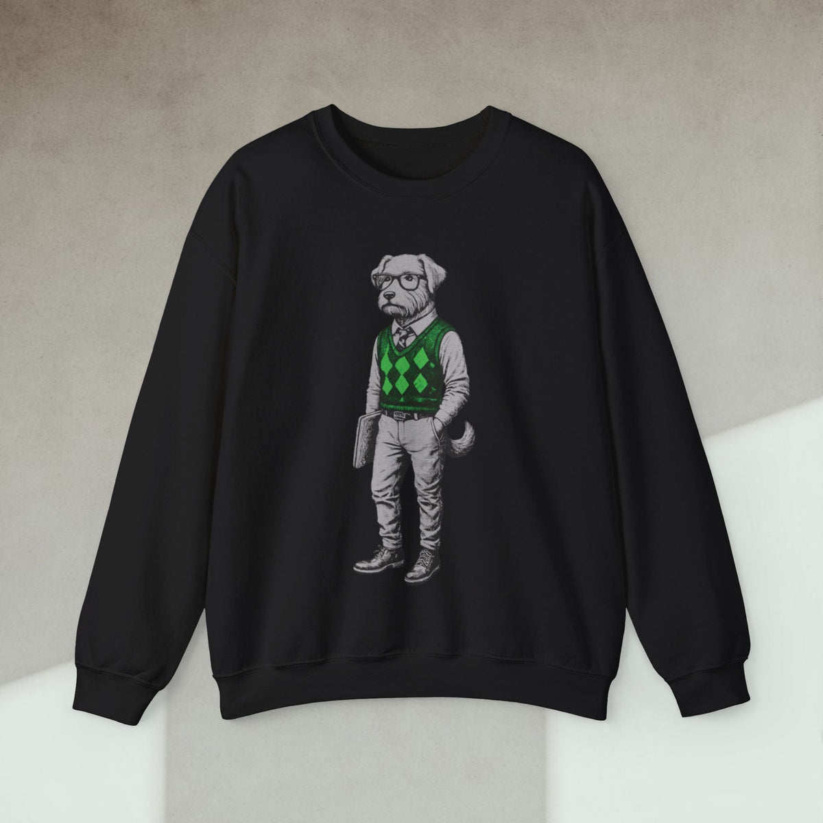 Code Culture dog in sweater sweatshirt funny programmer Sweatshirt in S — Code Culture developer clothing