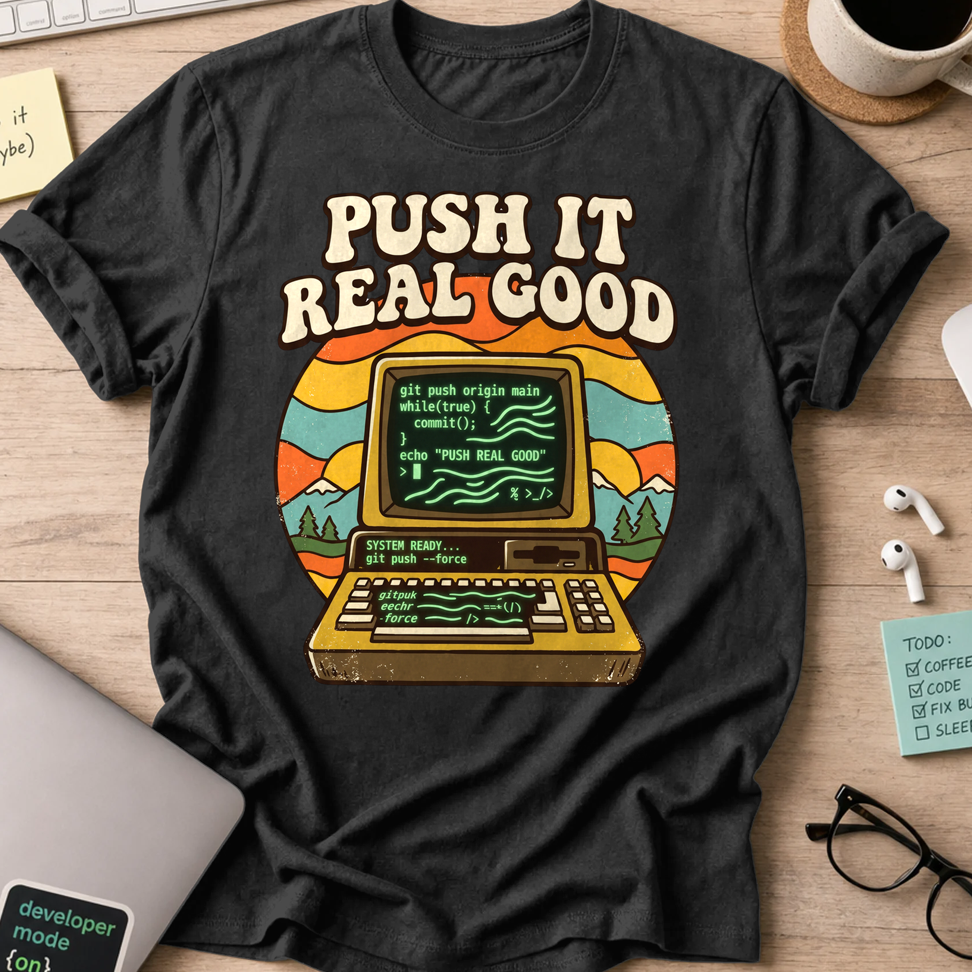 Push It Real Good Git Shirt — Black