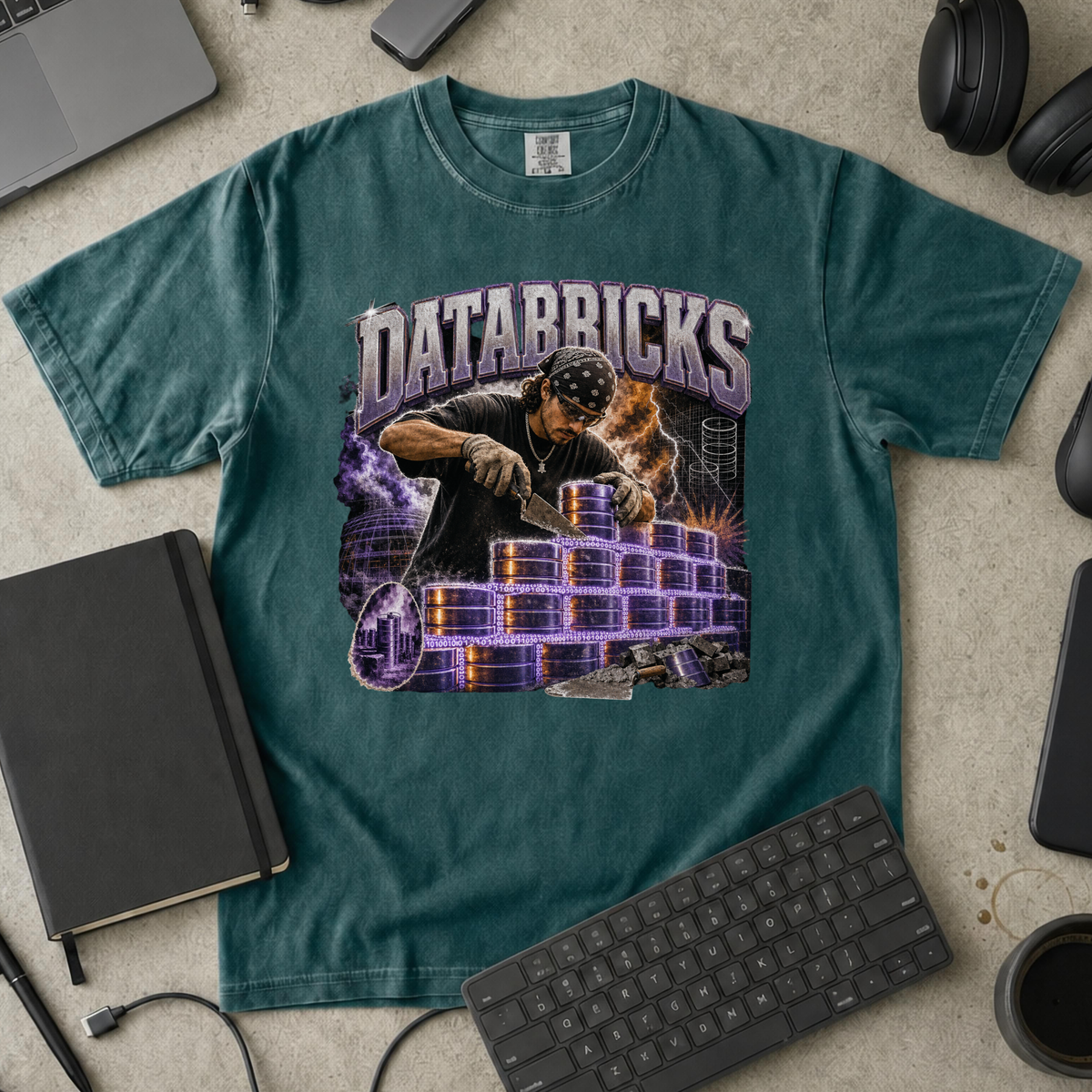 Nerd Collection Artwork 030 Premium Shirt - Blue Spruce mockup