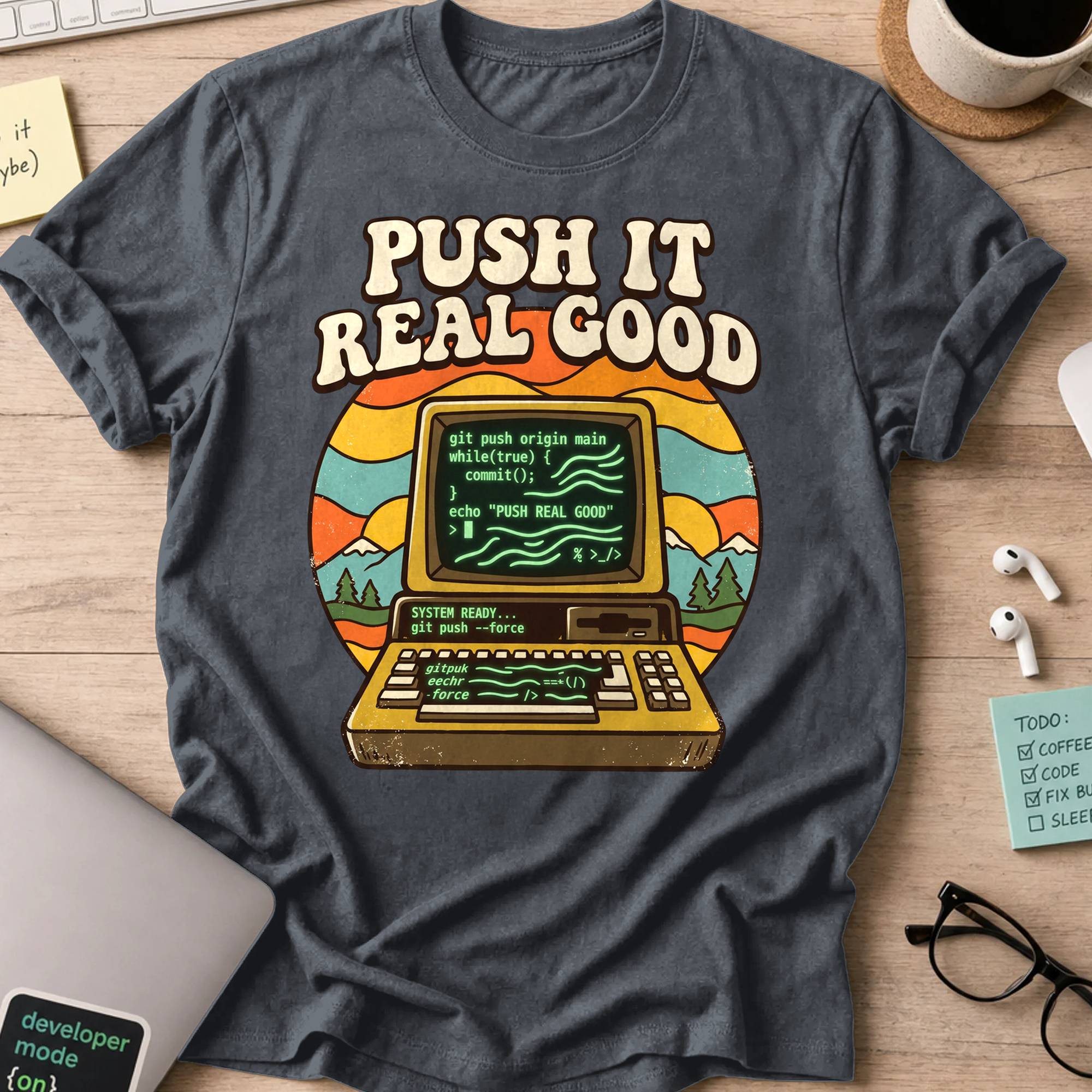 Push It Real Good Git Shirt — Dark Heather
