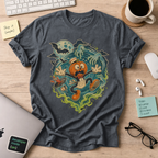 Pumpkin Panic Halloween Shirt — Dark Heather