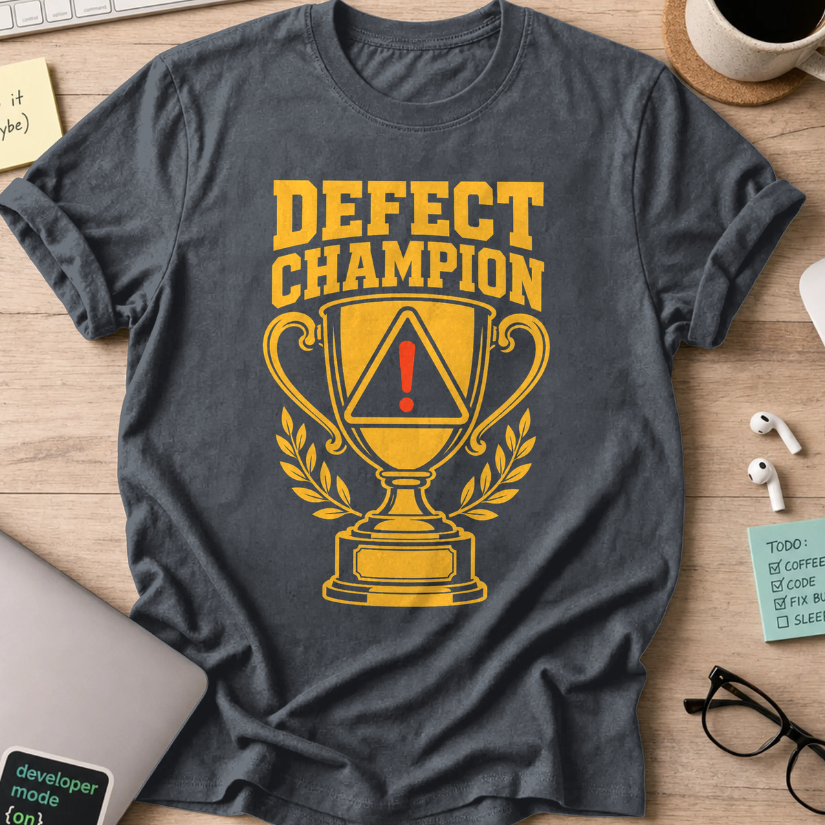 Defect Champion Shirt — Dark Heather
