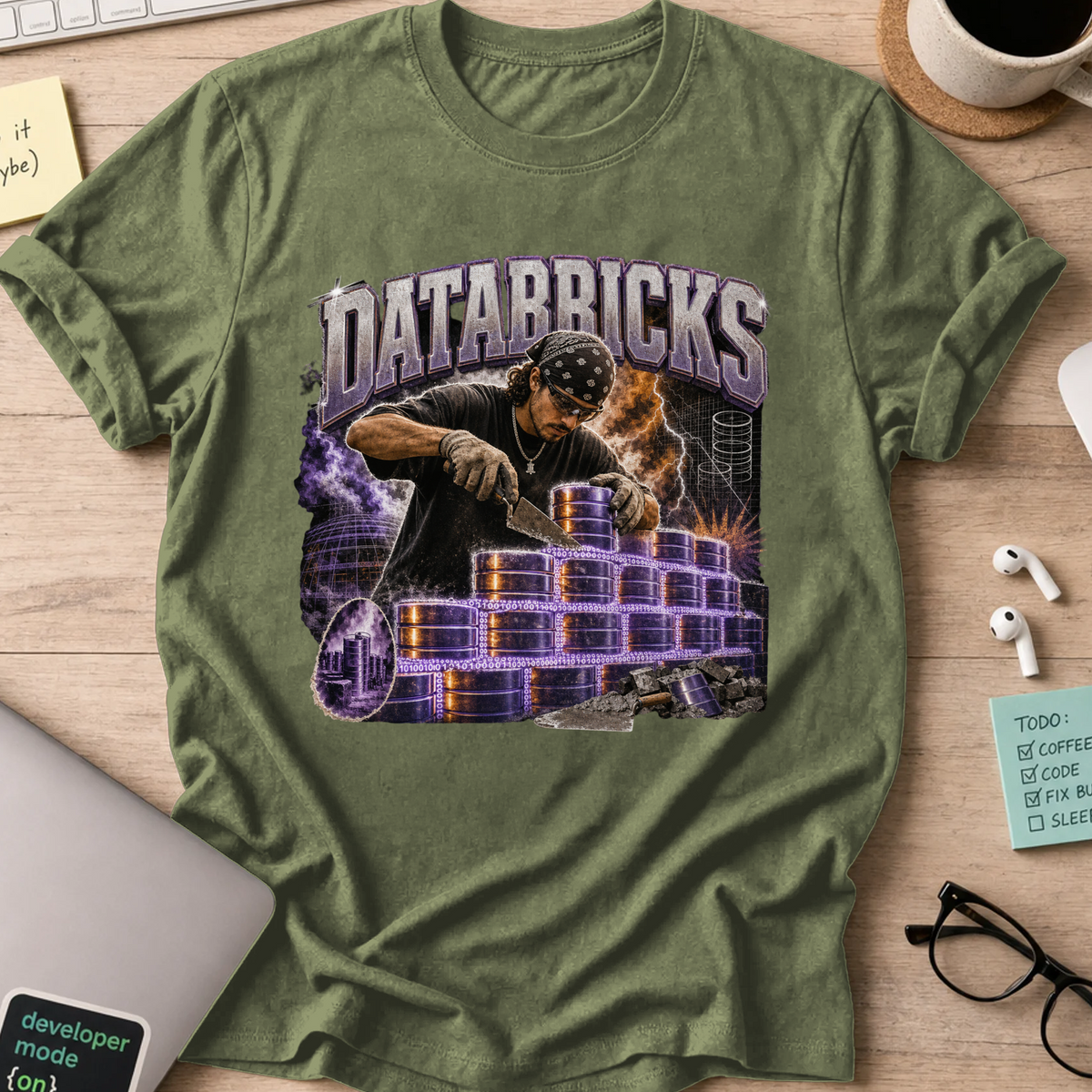 Nerd Collection Artwork 030 Shirt - Military Green mockup