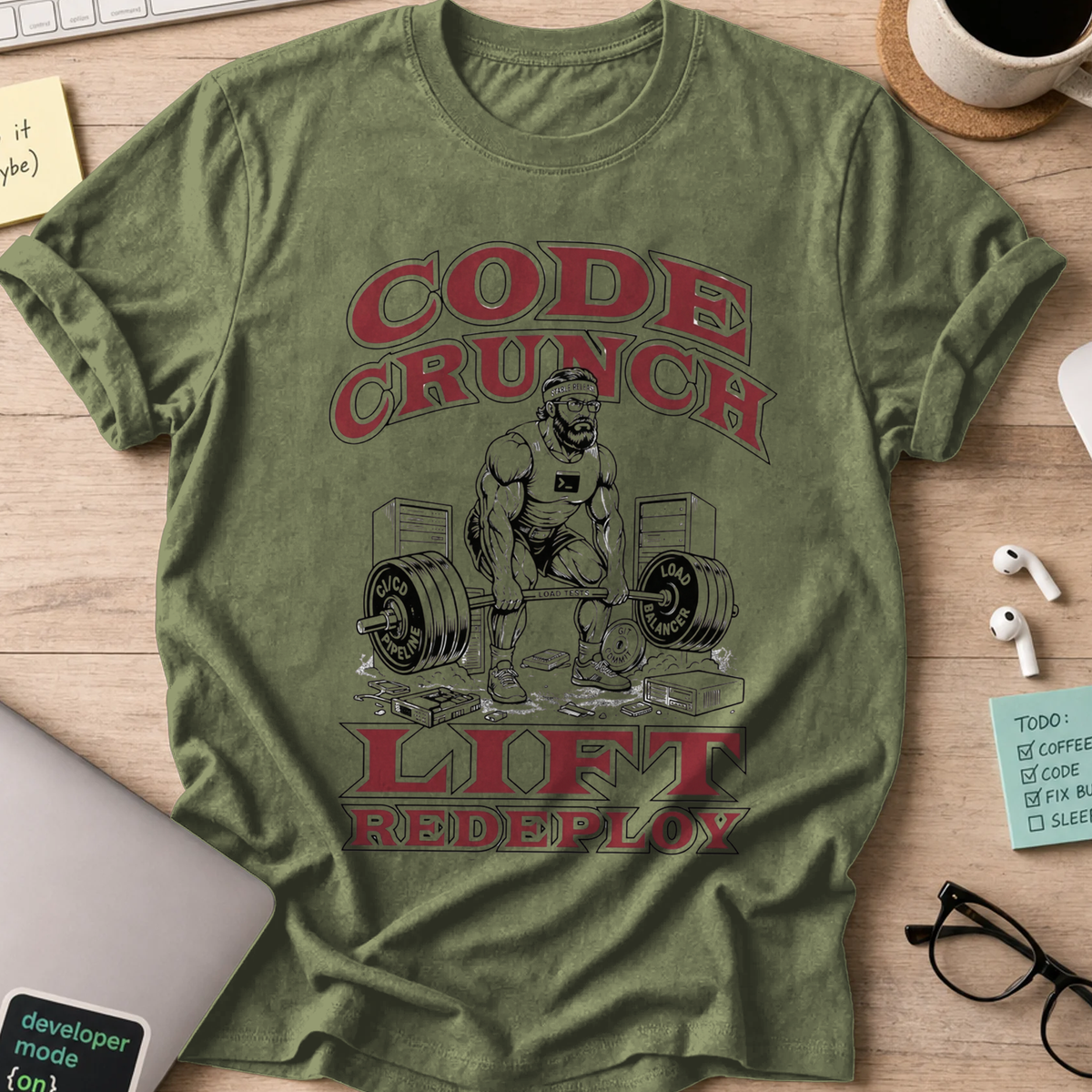 Code Crunch Lift Redeploy Shirt - Military Green