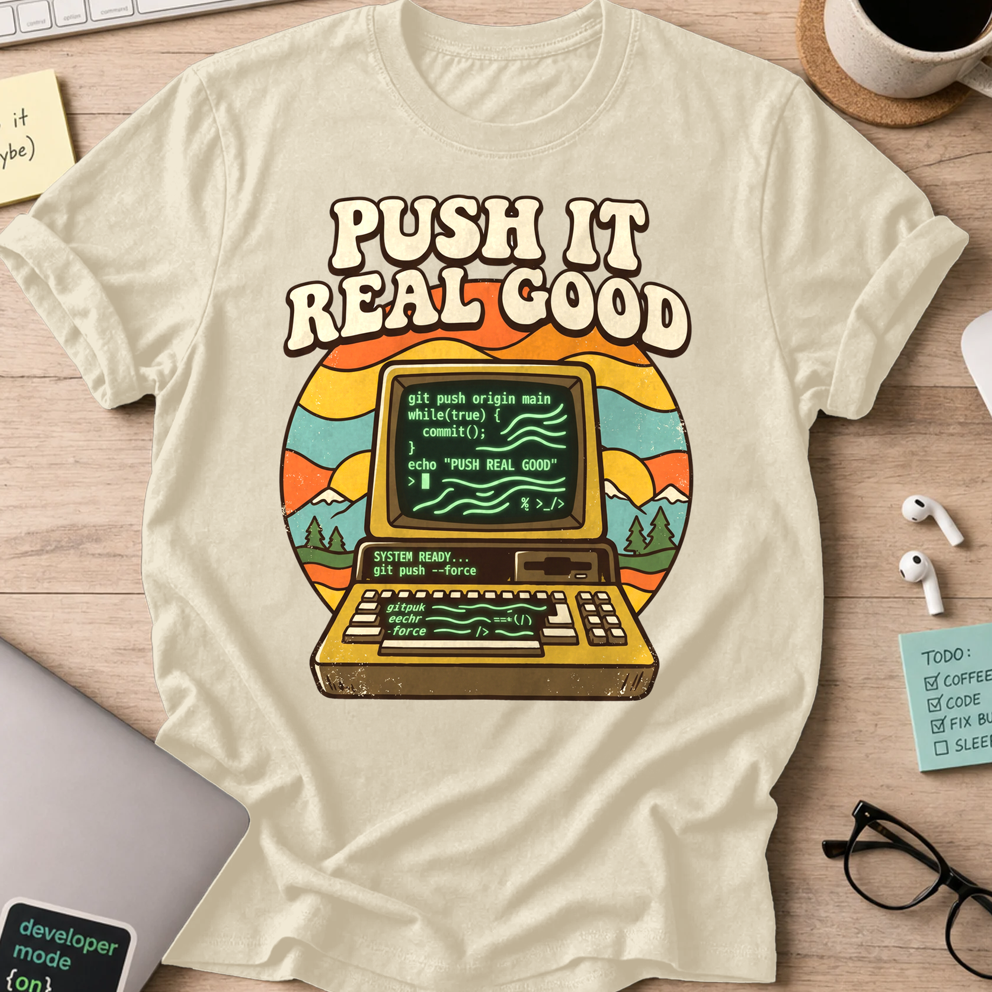 Push It Real Good Git Shirt — Natural