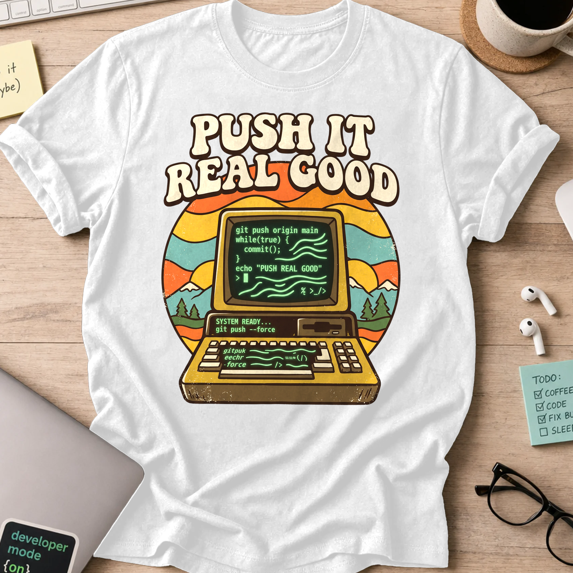 Push It Real Good Git Shirt — White