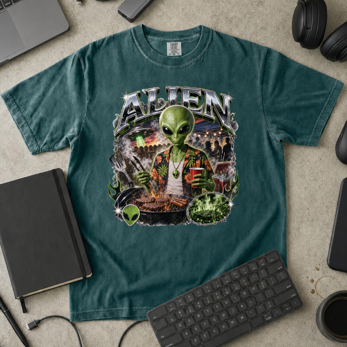 Nerd Collection Artwork 031 Premium Shirt - Blue Spruce mockup