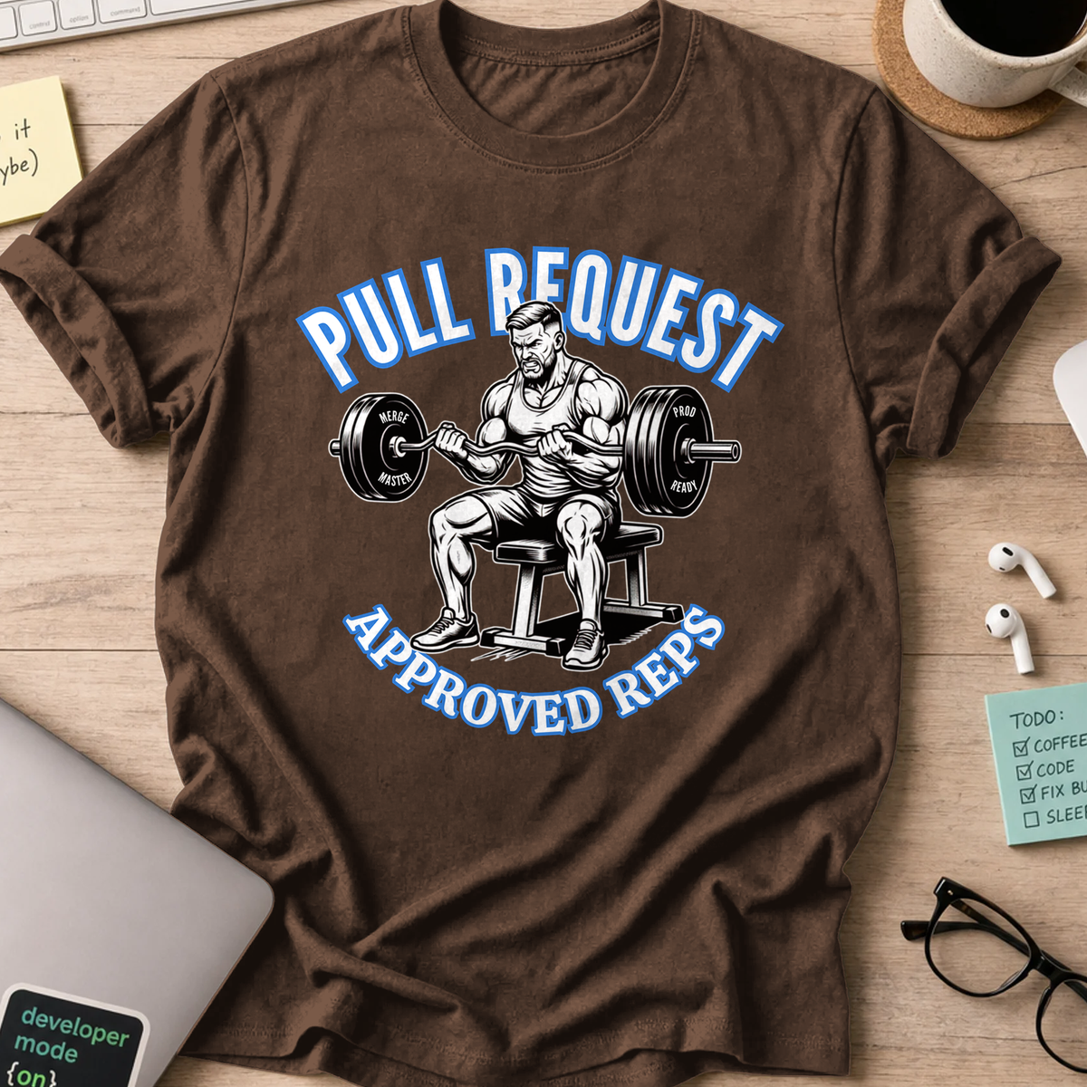 Pull Request Approved Reps Shirt - Dark Chocolate