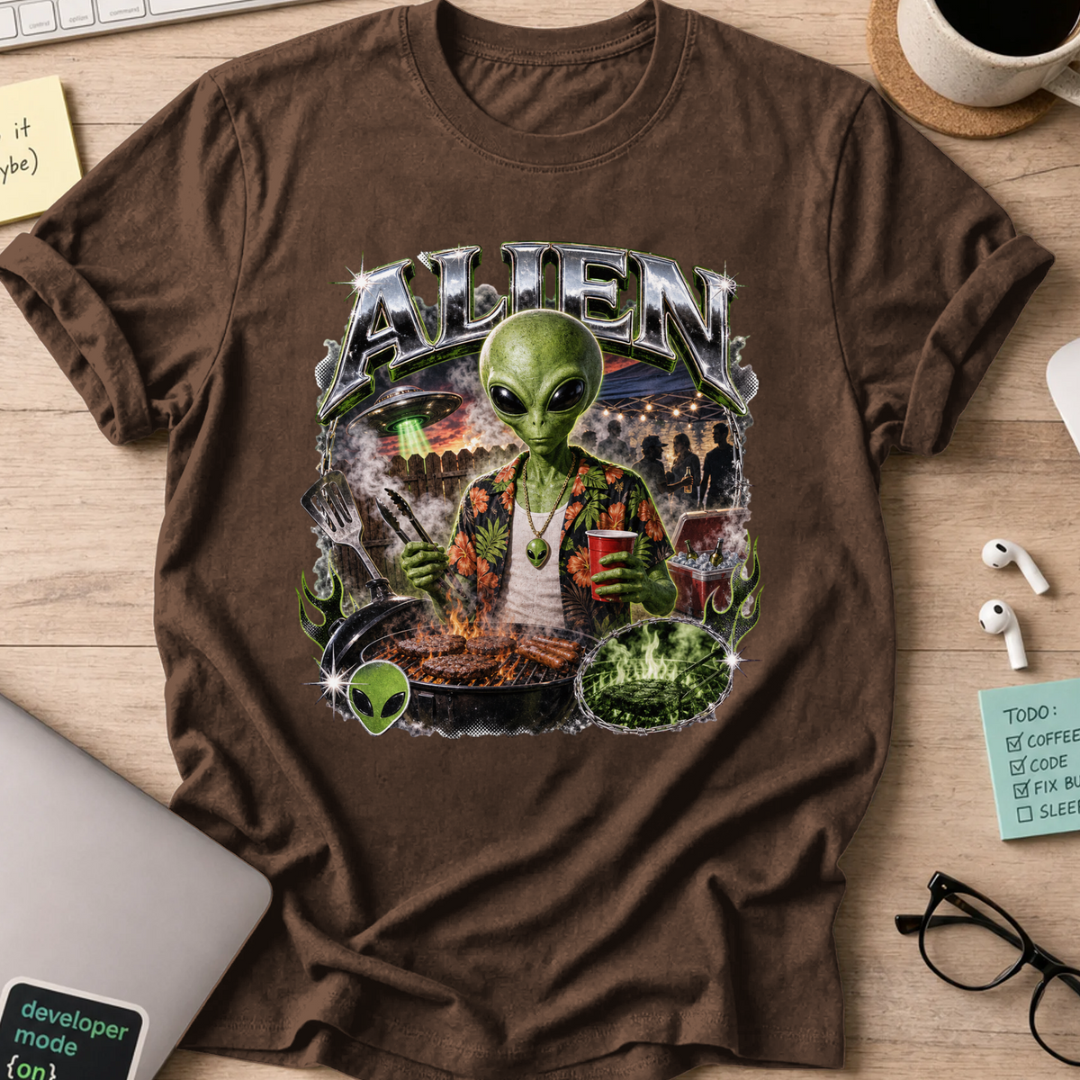 Nerd Collection Artwork 031 Shirt - Dark Chocolate mockup