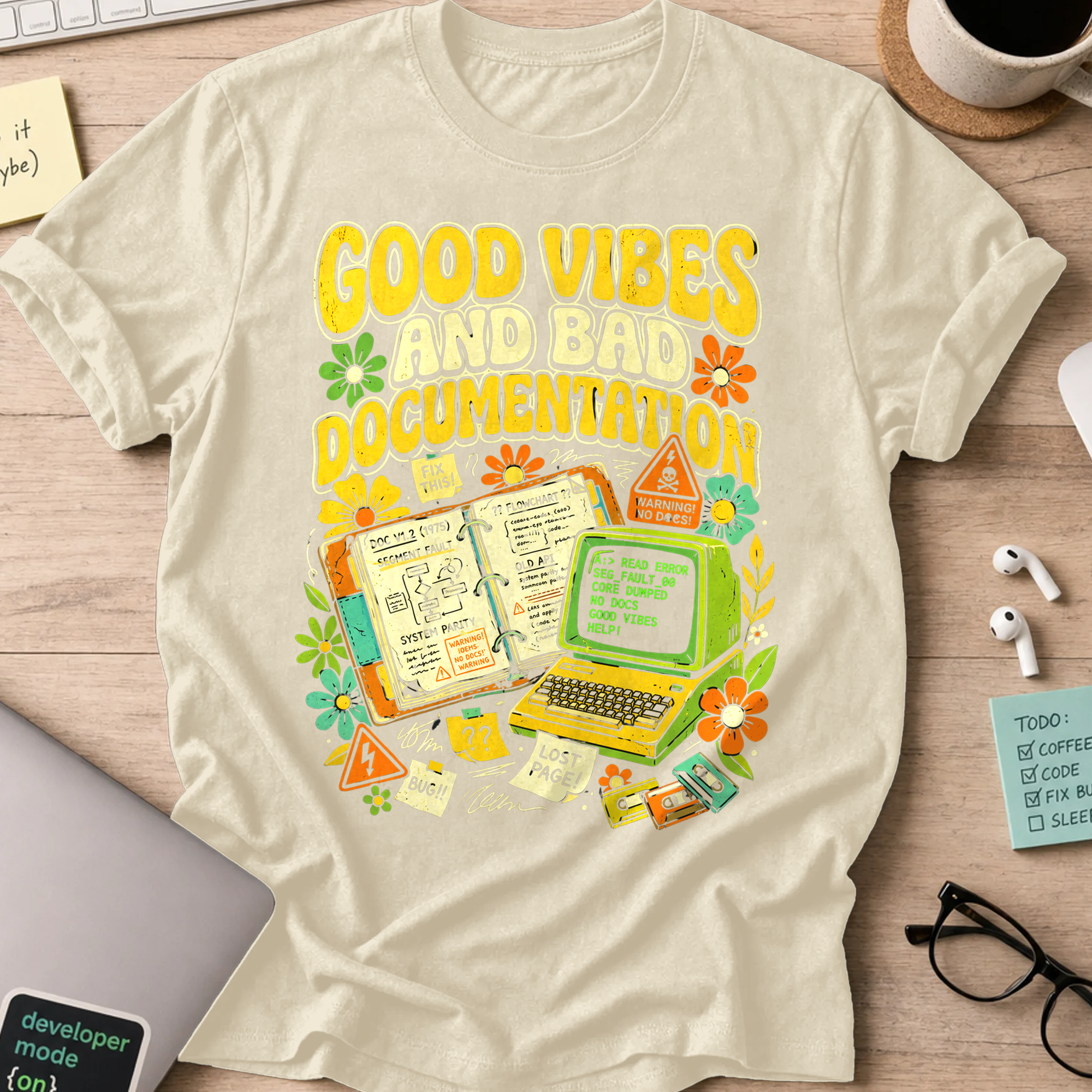 Good Vibes And Bad Documentation Shirt — Natural