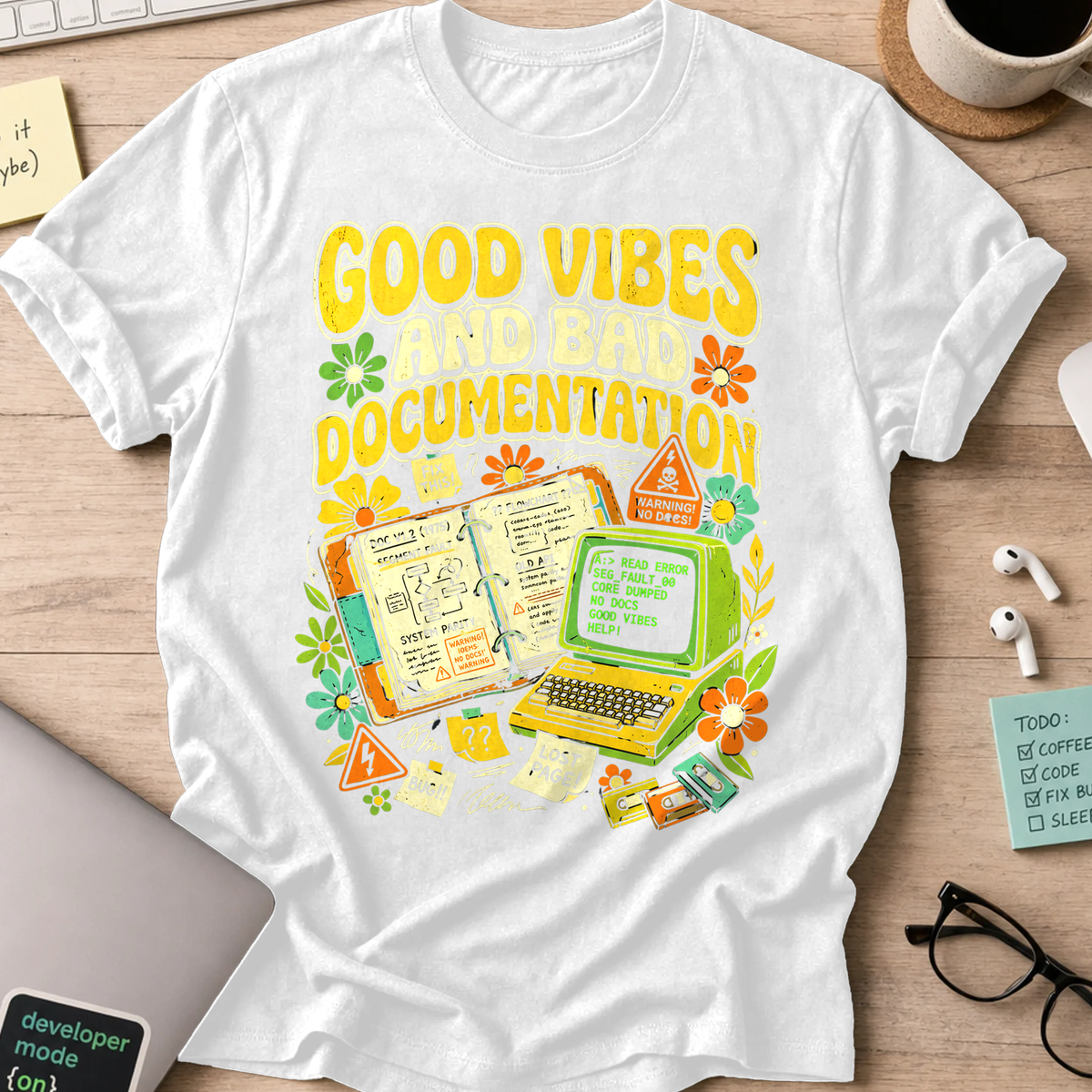 Good Vibes And Bad Documentation Shirt — White