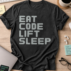 Eat Code Lift Sleep Shirt - Black
