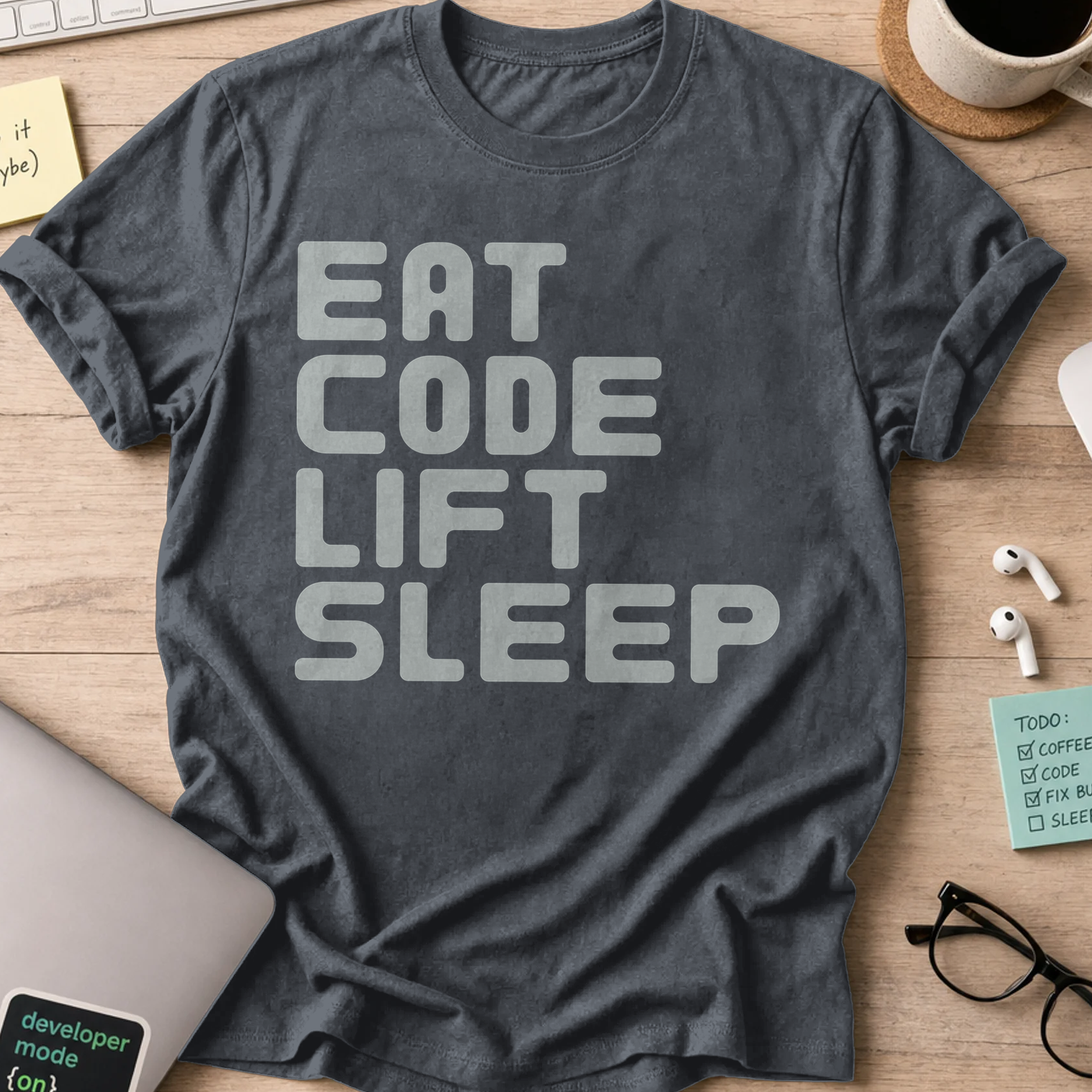 Eat Code Lift Sleep Shirt - Dark Heather