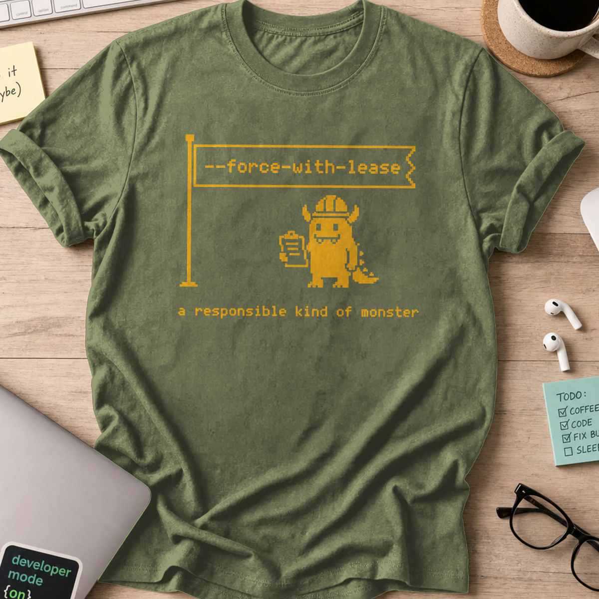 Force With Lease Shirt — Military Green