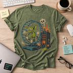 Gremlin in the Hamster Wheel Shirt — Military Green
