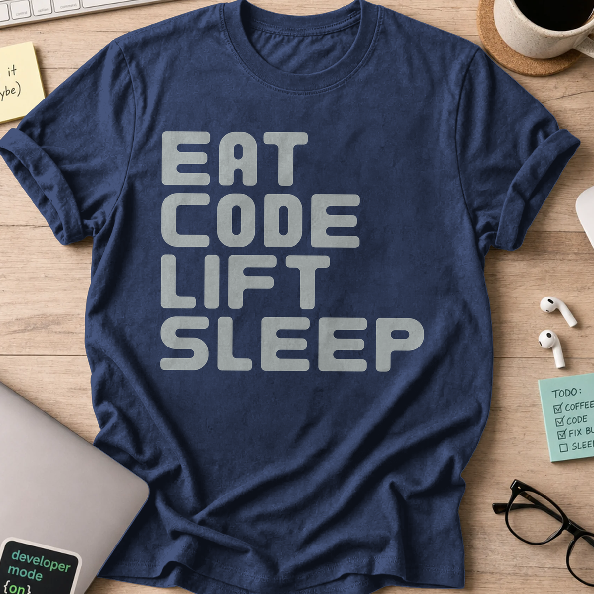 Eat Code Lift Sleep Shirt - Navy