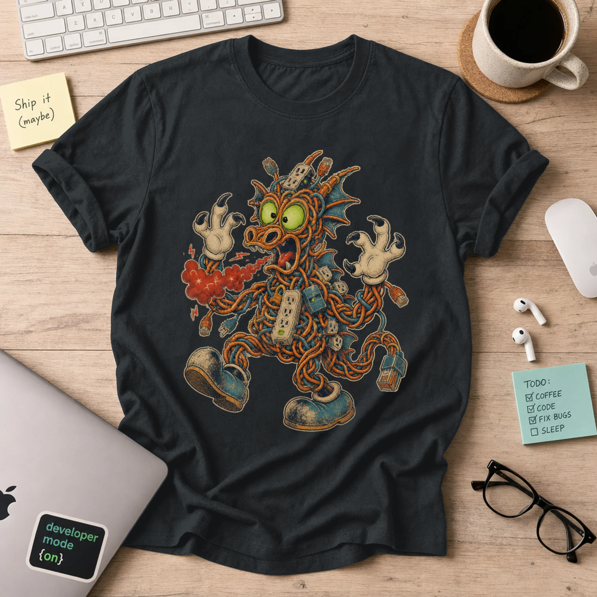 Cable Monster Shirt — Black