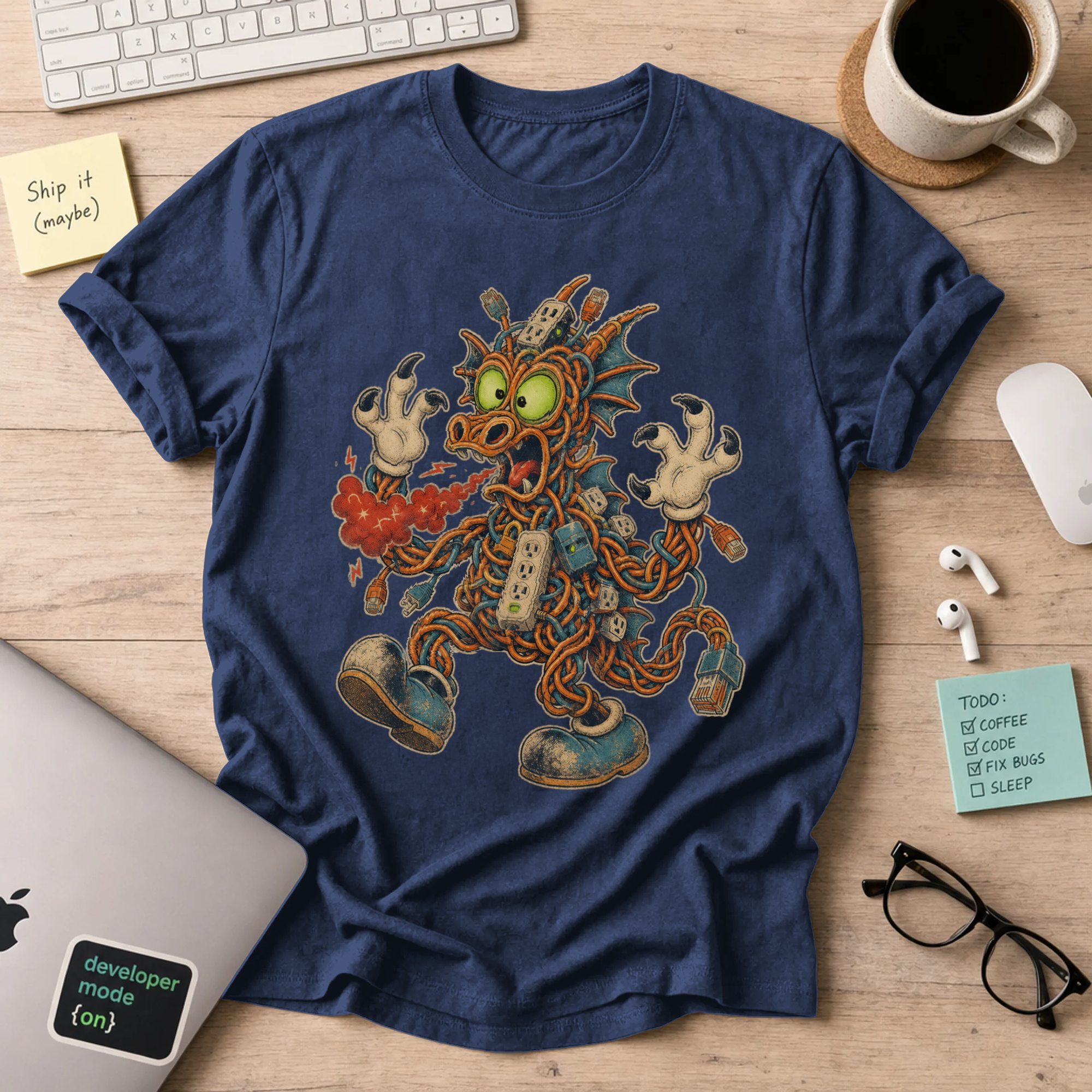 Cable Monster Shirt — Navy