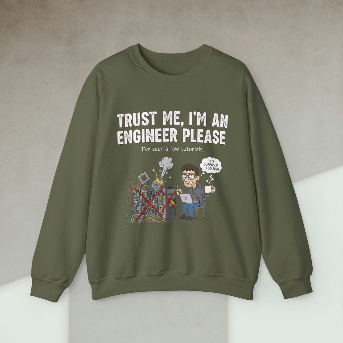 Code Culture trust me im an engineer please sweatshirt funny programmer Sweatshirt in S — Code Culture developer clothing