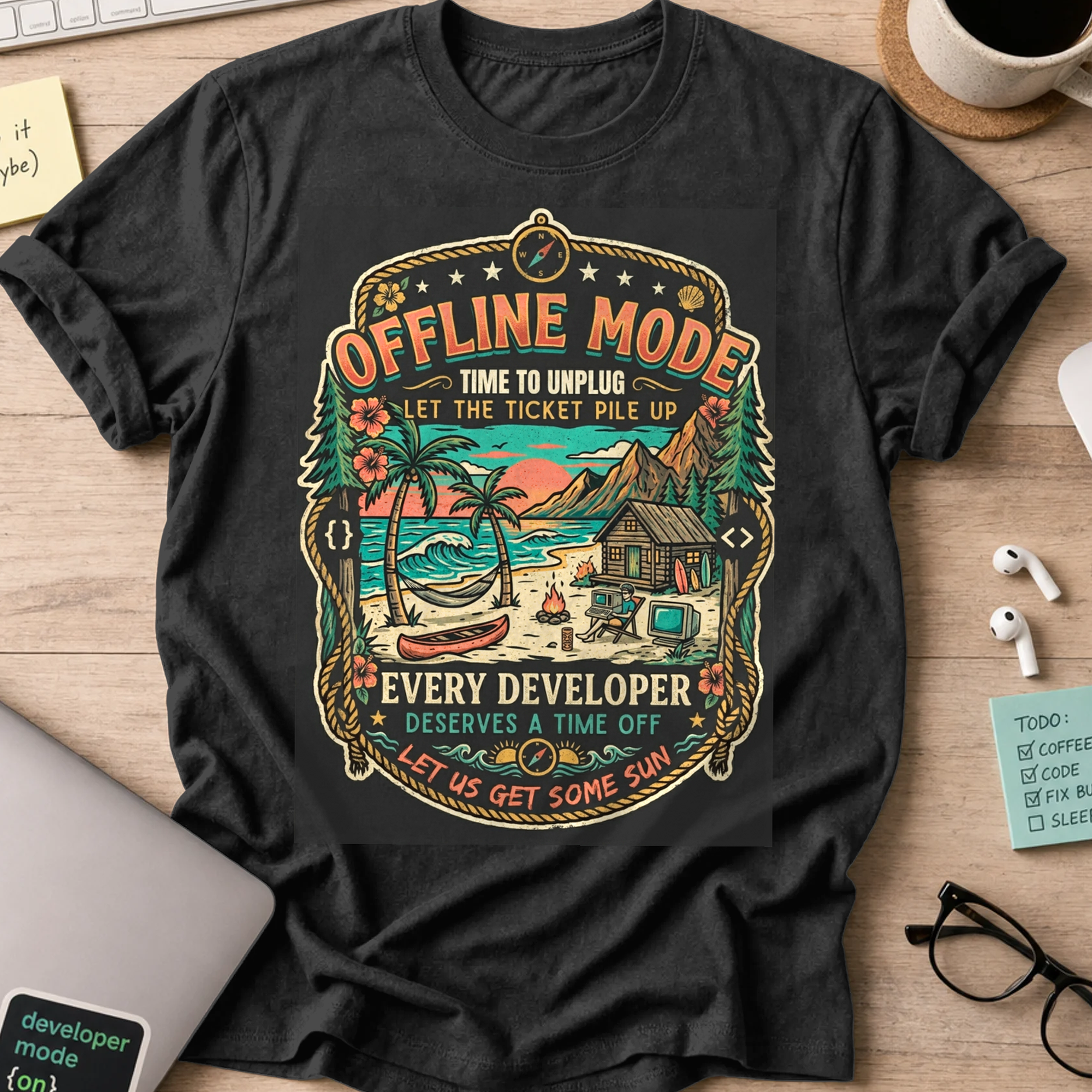 Offline Mode Unplug Shirt — Black