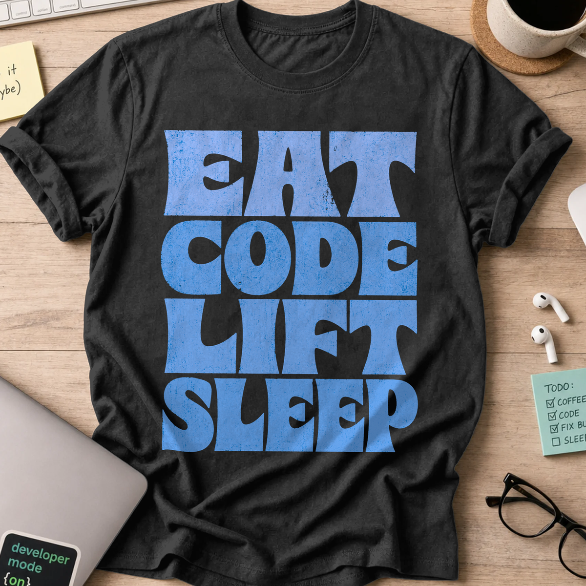 Eat Code Lift Sleep Bold Shirt - Black