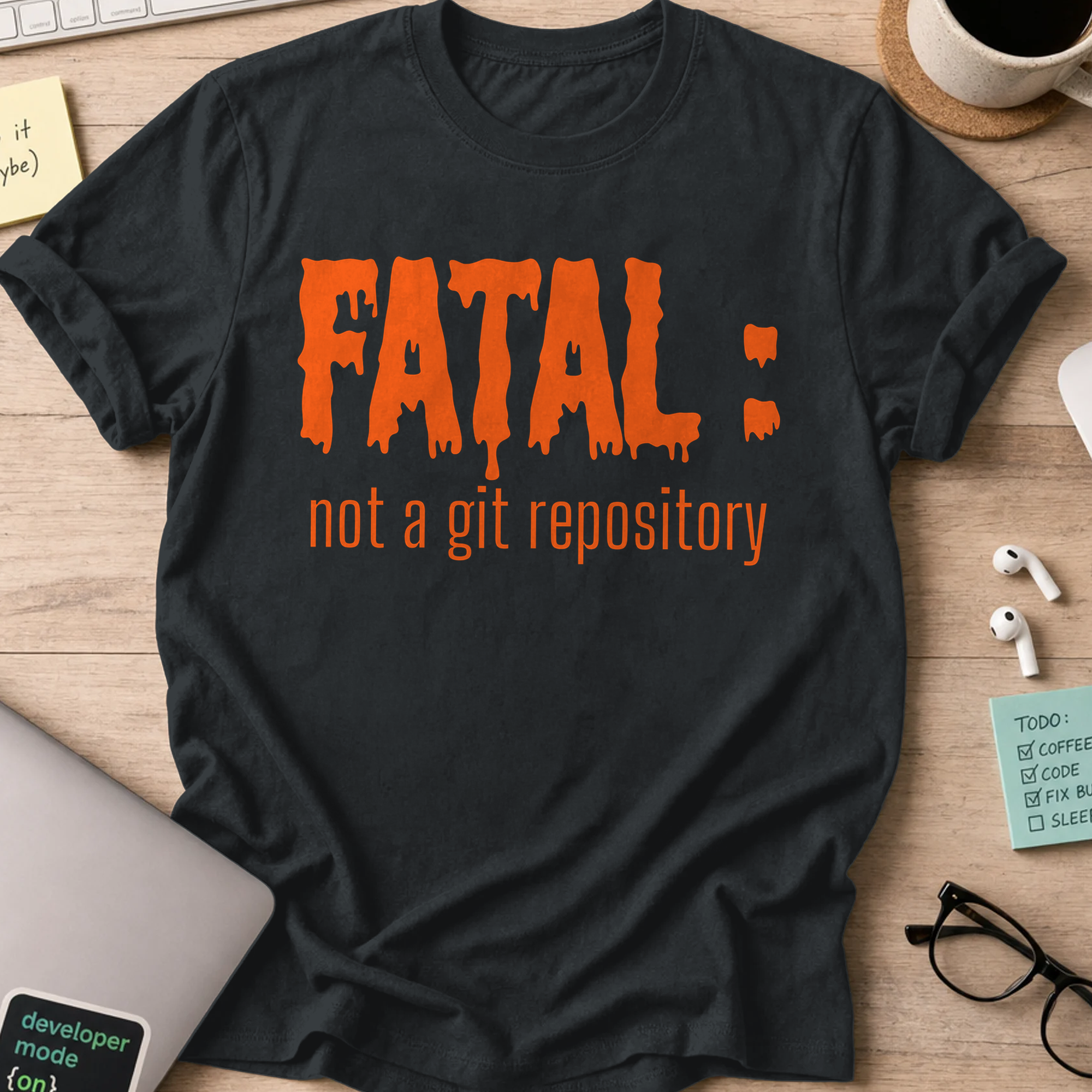 Fatal Not a Git Repository Shirt — Black