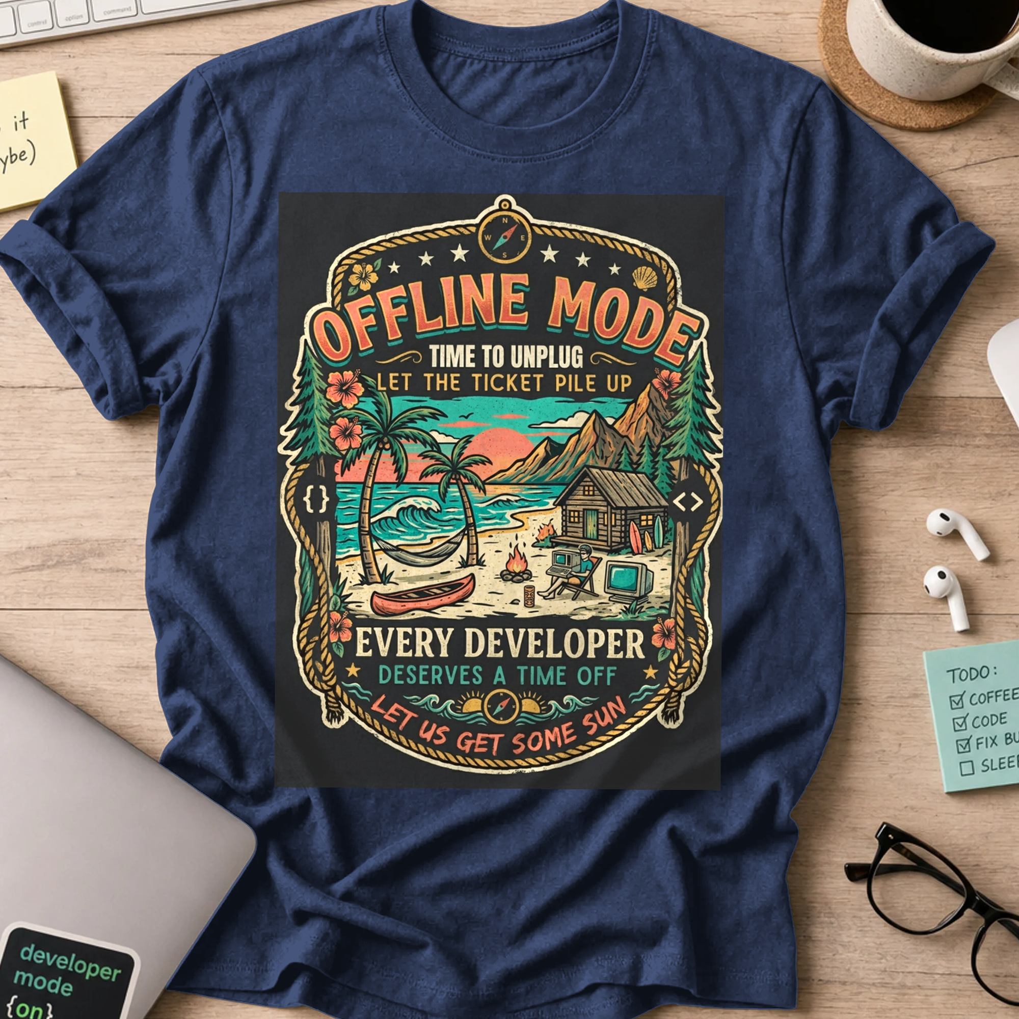 Offline Mode Unplug Shirt — Navy
