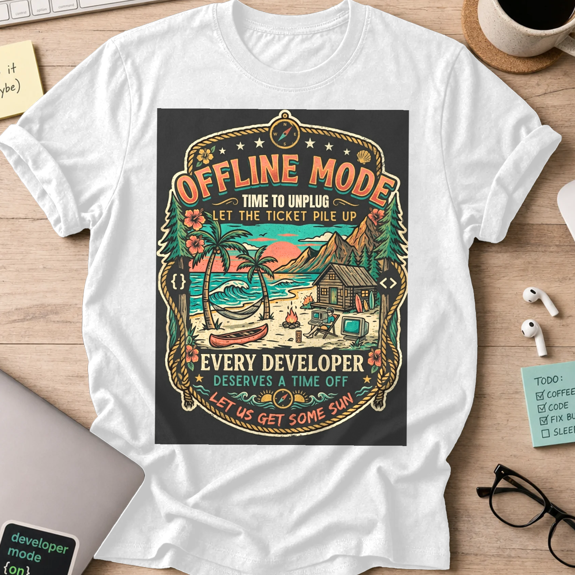 Offline Mode Unplug Shirt — White