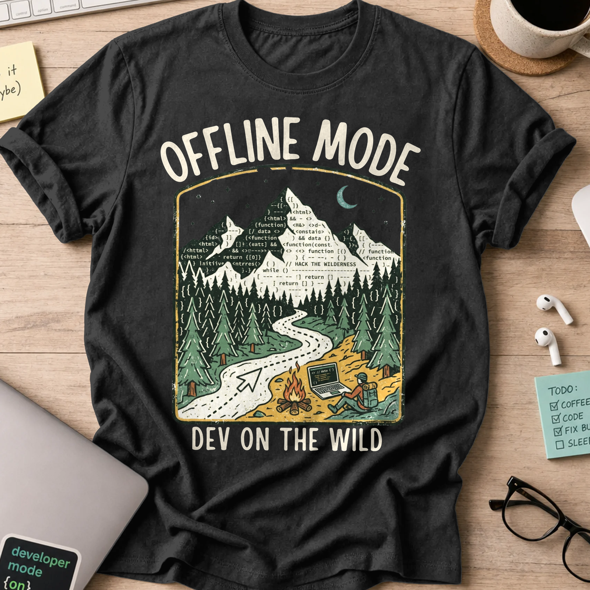 Offline Mode Dev On The Wild Shirt — Black