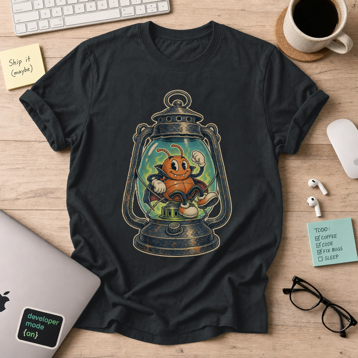 Bug in a Lantern Shirt — Black