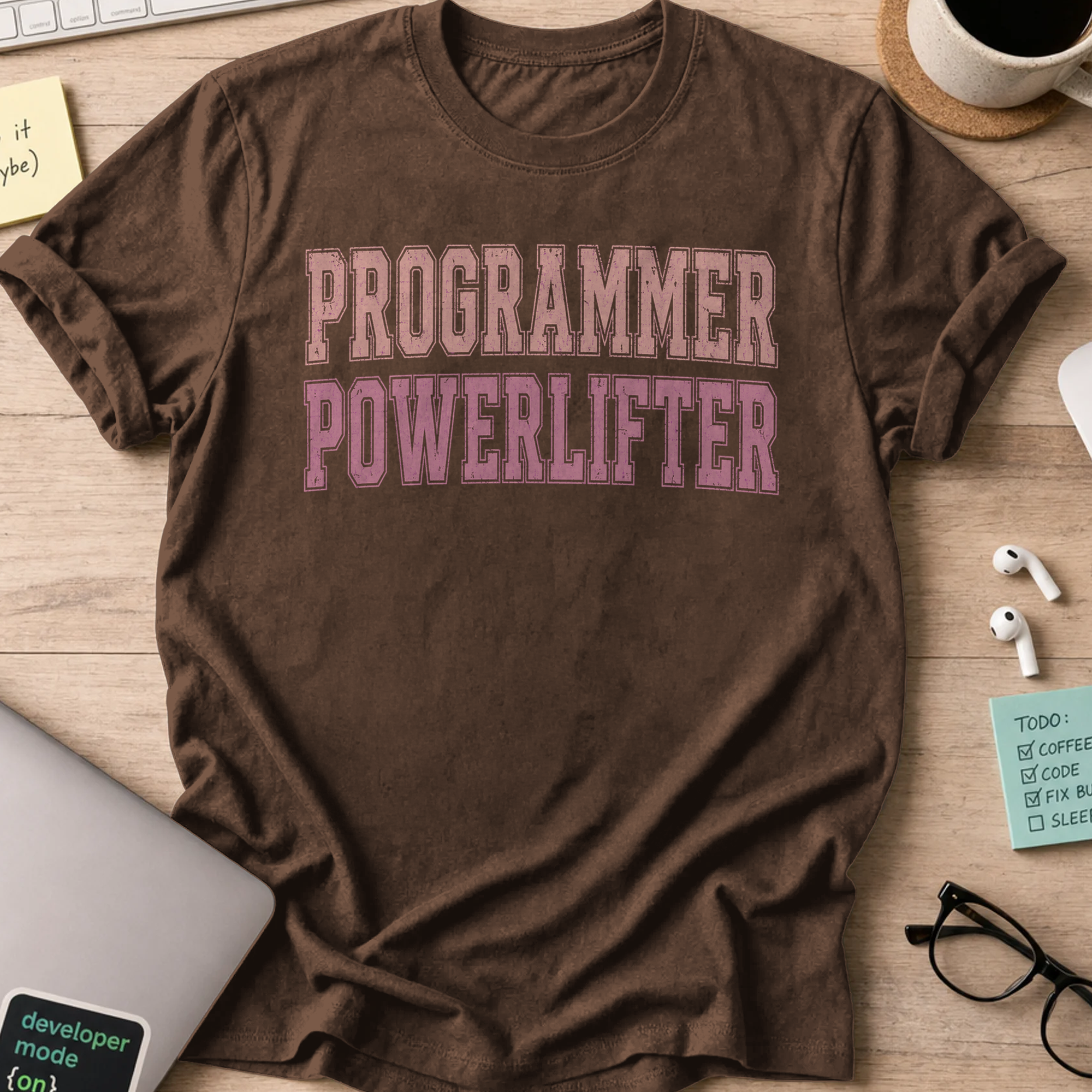 Programmer Powerlifter Shirt - Dark Chocolate